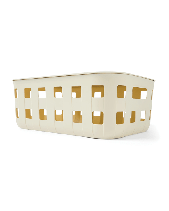 12L Rectangle Trellis Basket with Lid - Beige