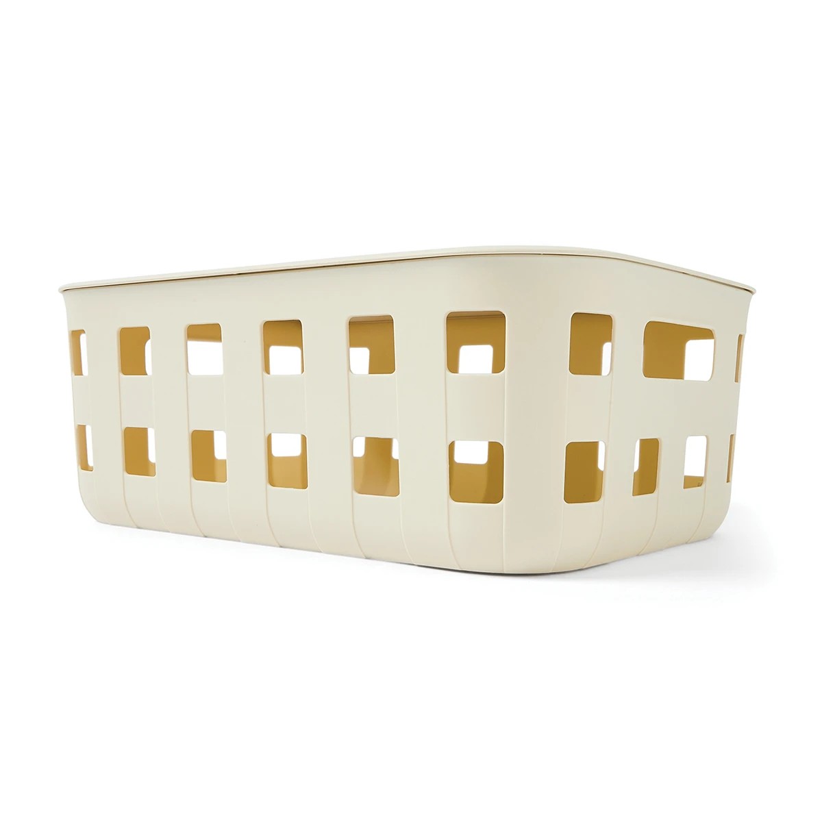 1 12L Rectangle Trellis Basket with Lid - Beige, 1 of 10
