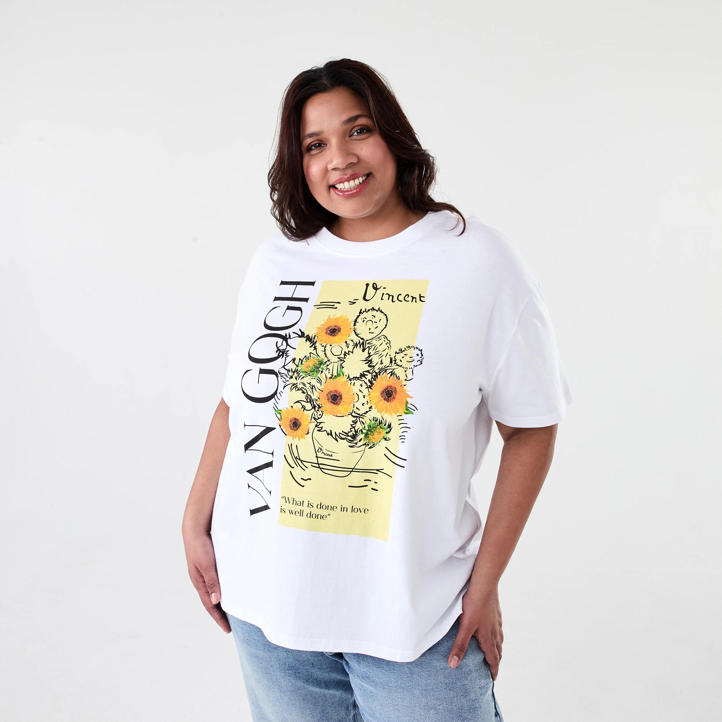 1 Curve Short Sleeve License T-shirt VAN GOGH FLOWERS, 1 of 5