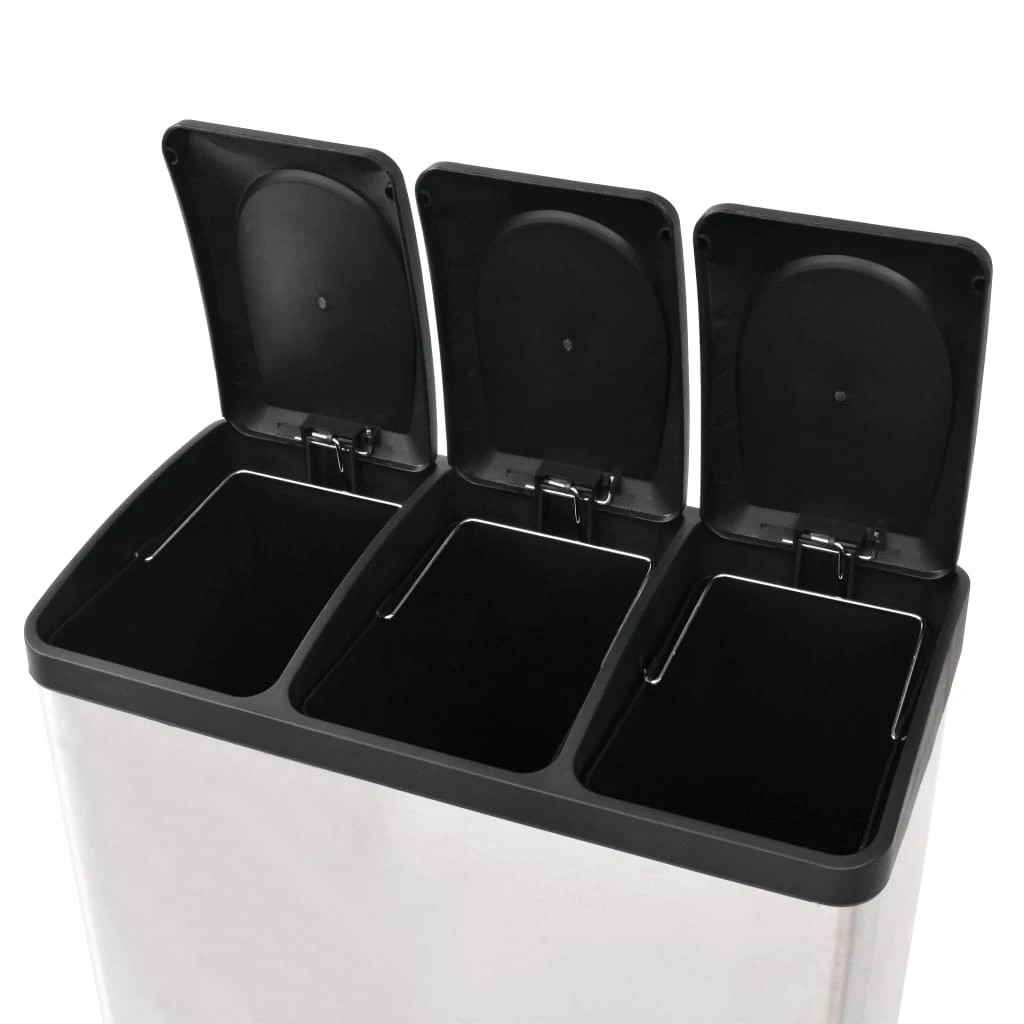 3 vidaXL Dustbin Stainless Steel - Silver, 3 of 3