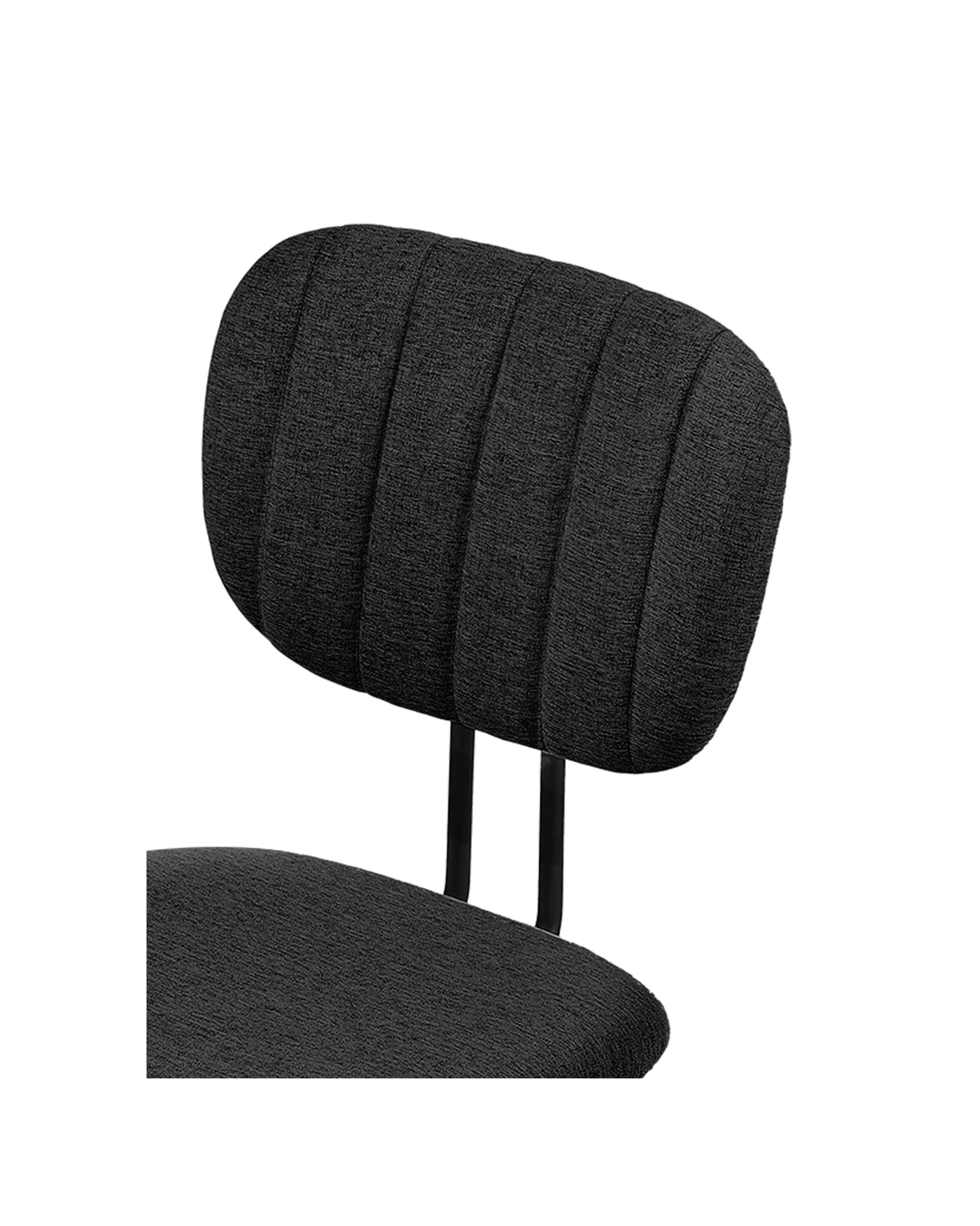 5 Artiss Armless Office Chair w/ Wheels, 360° Swivel, Height Adjustable, Fabric Seat & Back - Black, 5 of 7