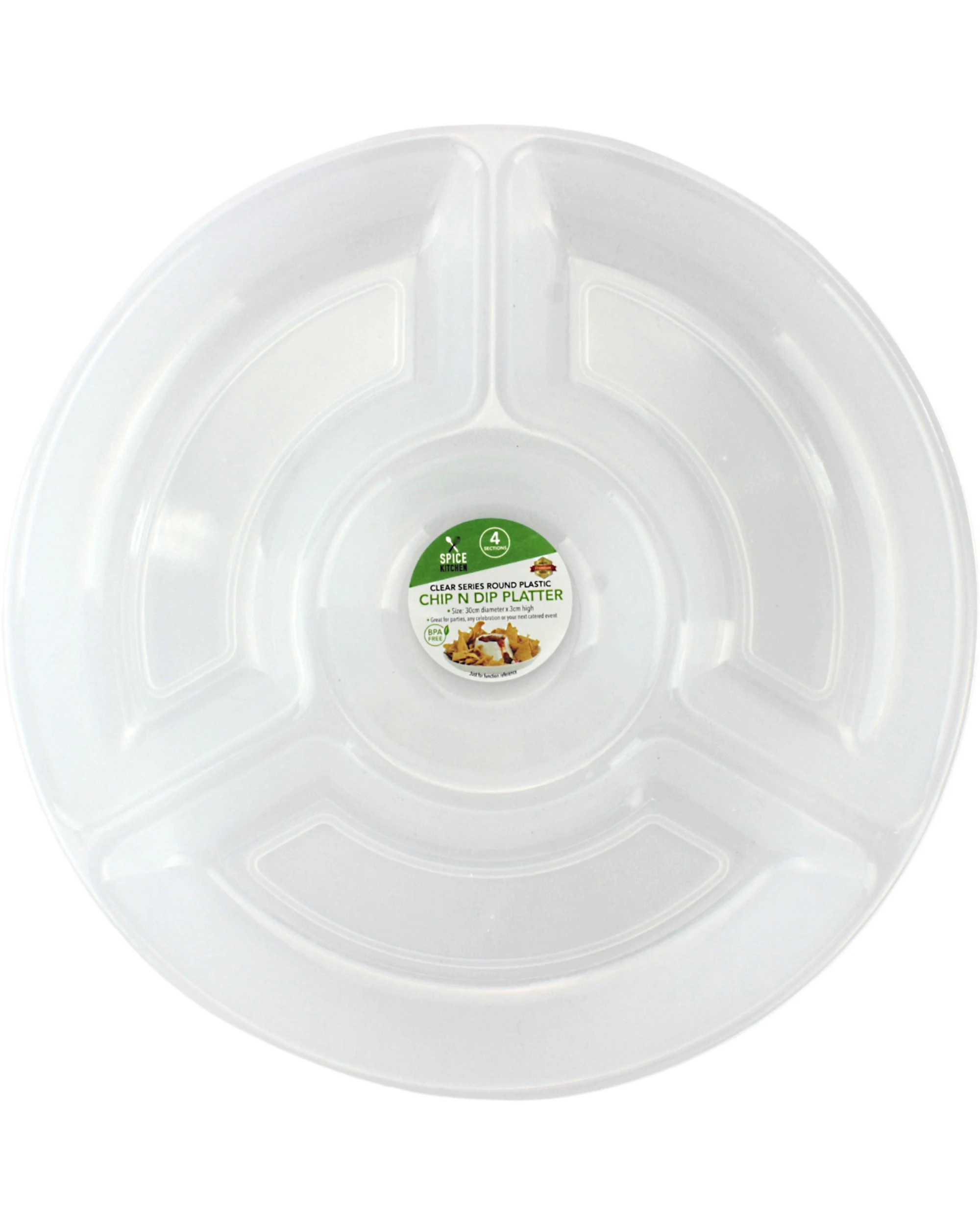 1 Spice Kitchen Plastic Chip and Dip Platter 30cm - Clear, 1 of 1