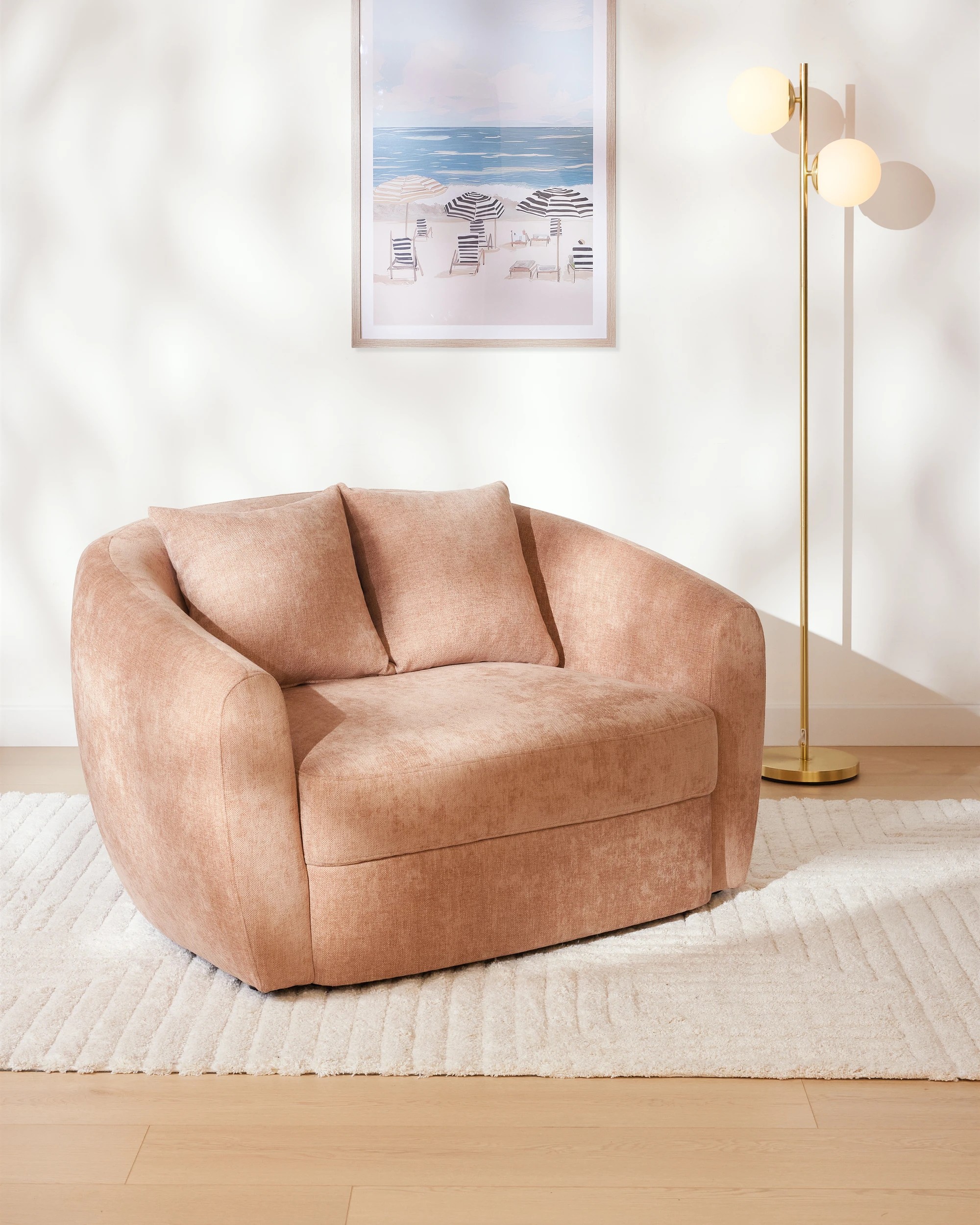 1 Lulu 1.5 Seat Lounge Chair - Pink, 1 of 10