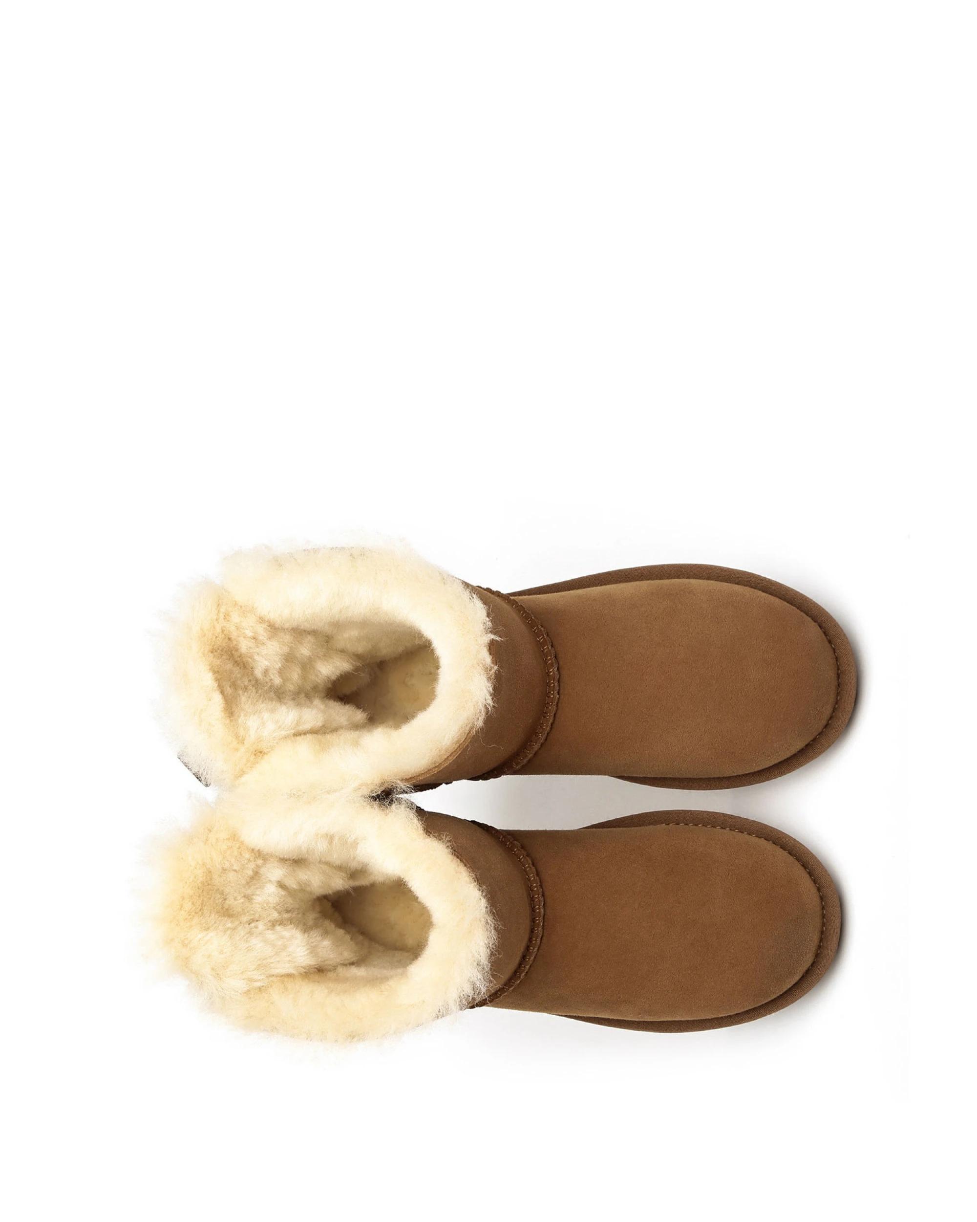 5 Everau Womens Mini Back Bow UGG Boots CHESTNUT, 5 of 5