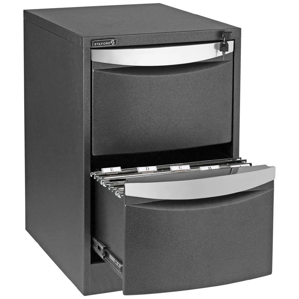 1 Stilford 2 Drawer Filing Cabinet Graphite Cabinets Filing Drawer Cabinets, 1 of 3
