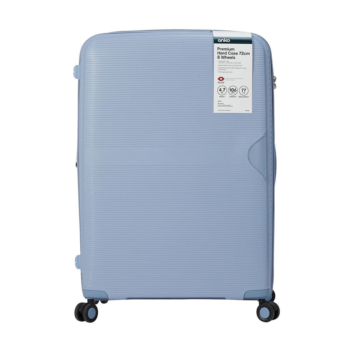 8 72cm Premium Hard Case 8 Wheels - Blue, 8 of 8