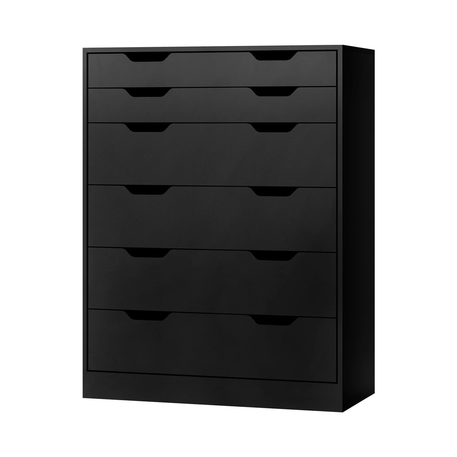 7 Oikiture 6 Chest of Drawers Tallboy Storage Cabinet Dresser - Black, 7 of 9