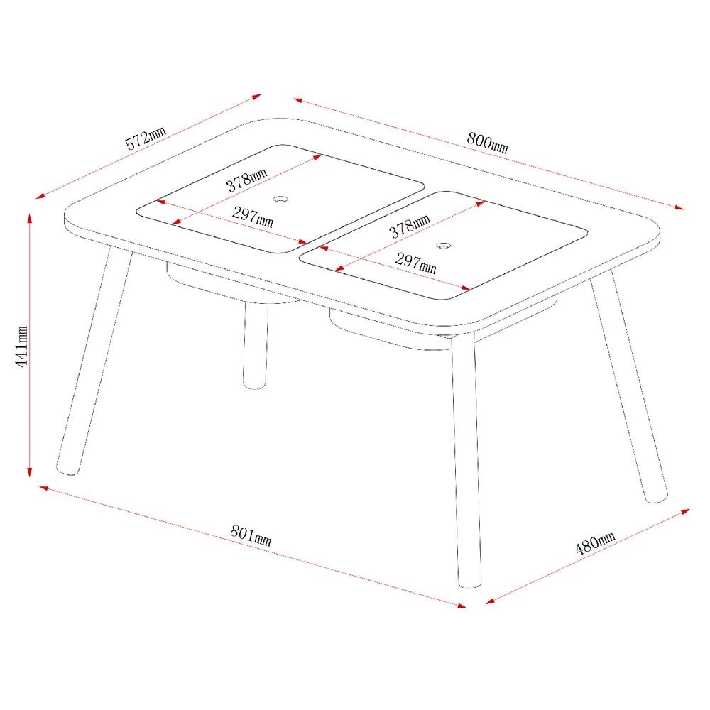 8 Kadink Rascal Kids Table with 2 Tubs White Desks, Tables and Returns, 8 of 10