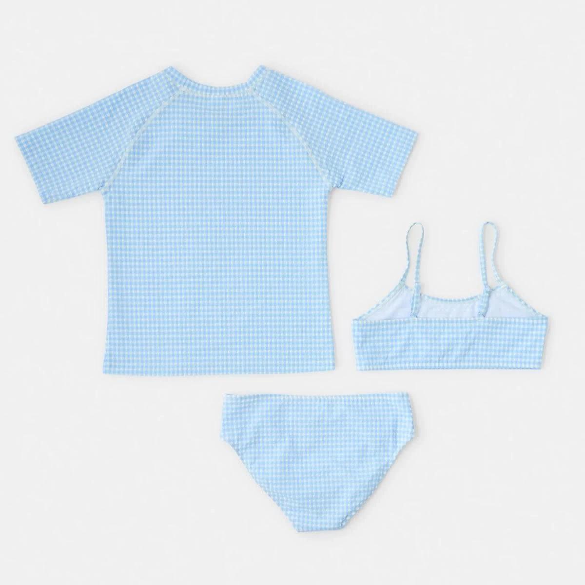 6 3 Piece Swim Set BLUE GINGHAM, 6 of 9