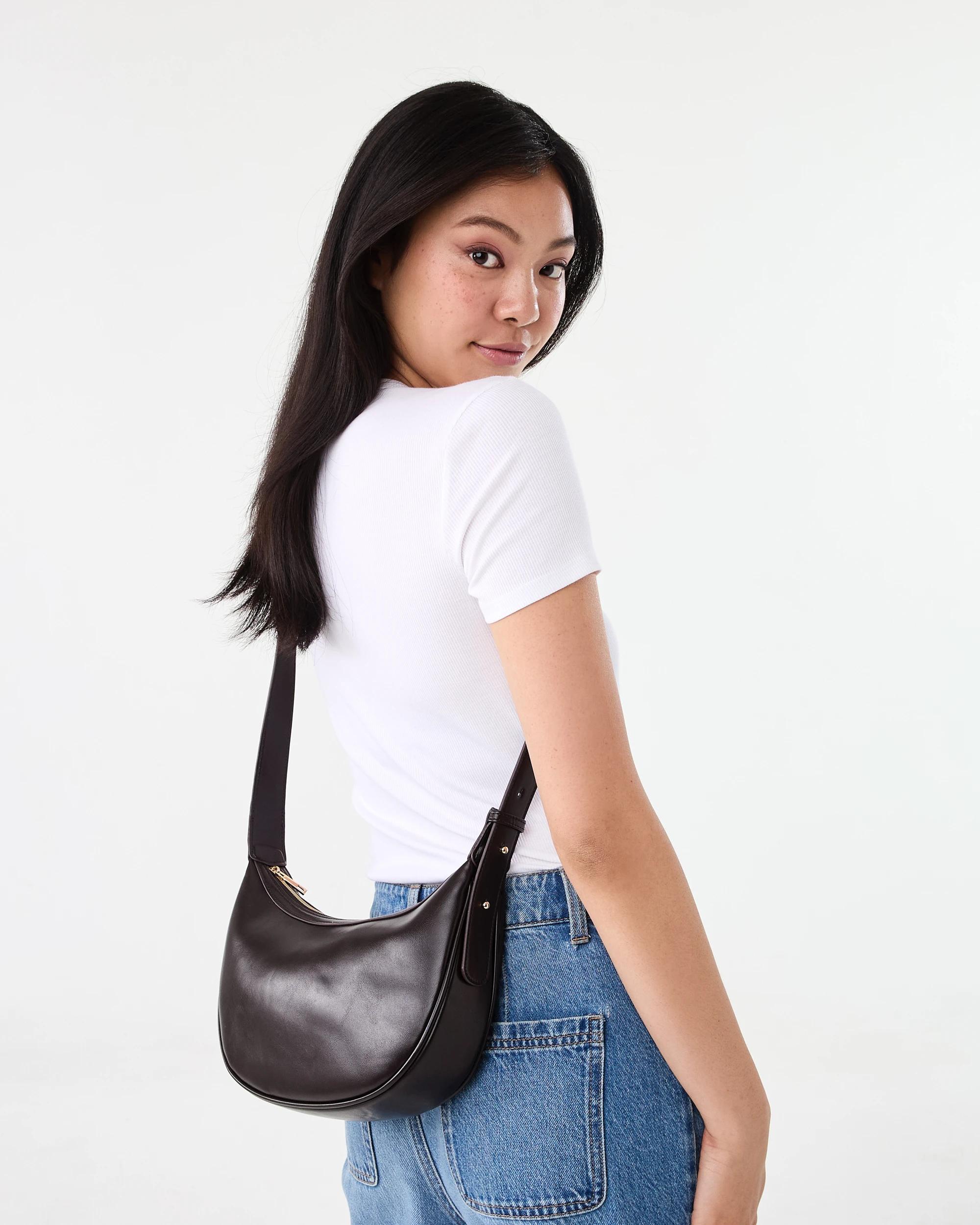 6 Everyday Crescent Crossbody Bag Deep Fudge, 6 of 6