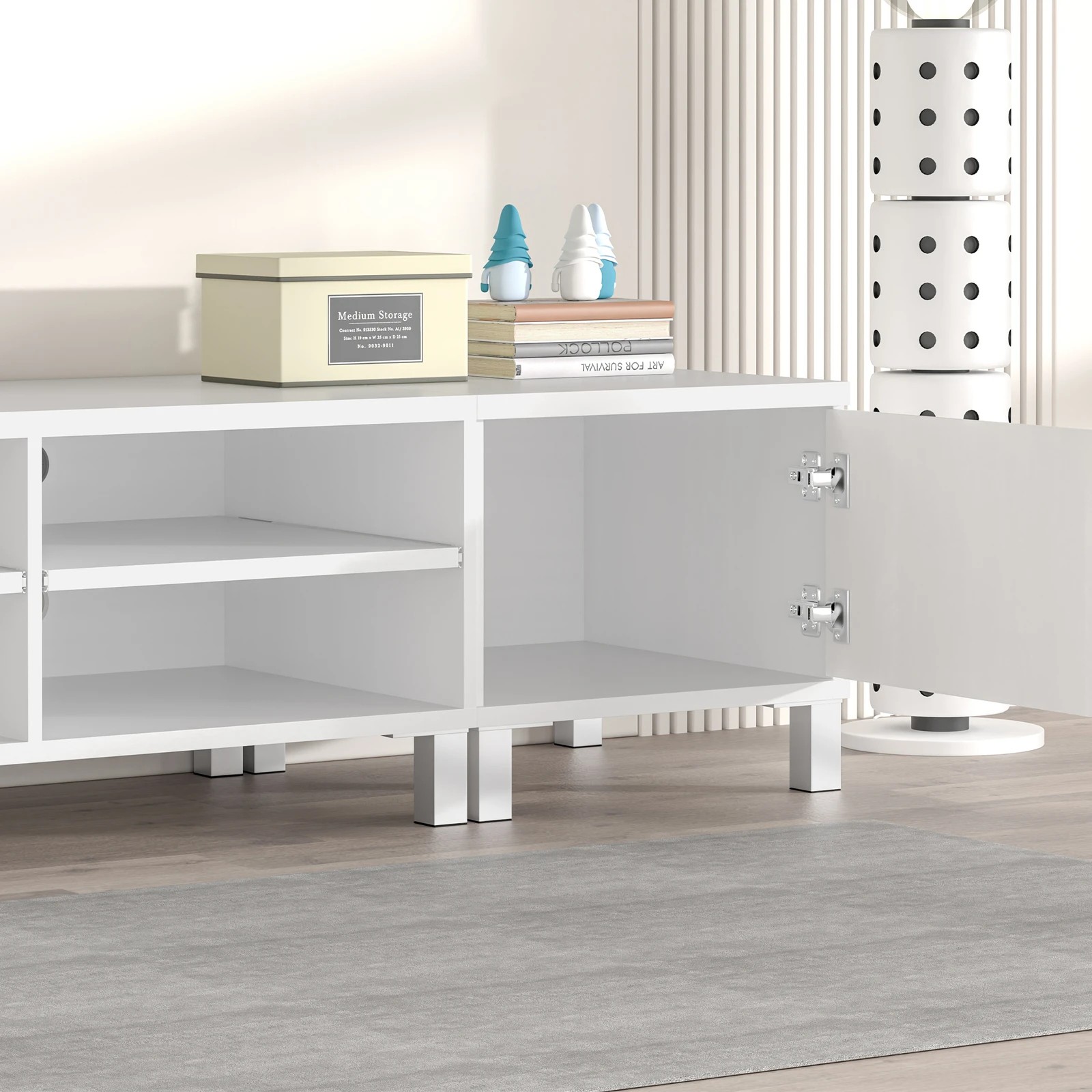6 Alfordson Entertainment Unit TV Cabinet Stand Storage Drawer 190cm - White, 6 of 10
