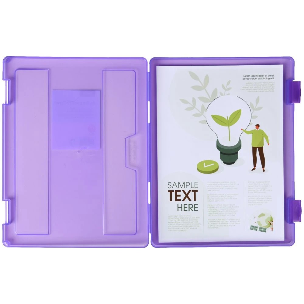 4 J.Burrows Stationery Case A4 Clip Closure Purple, 4 of 4