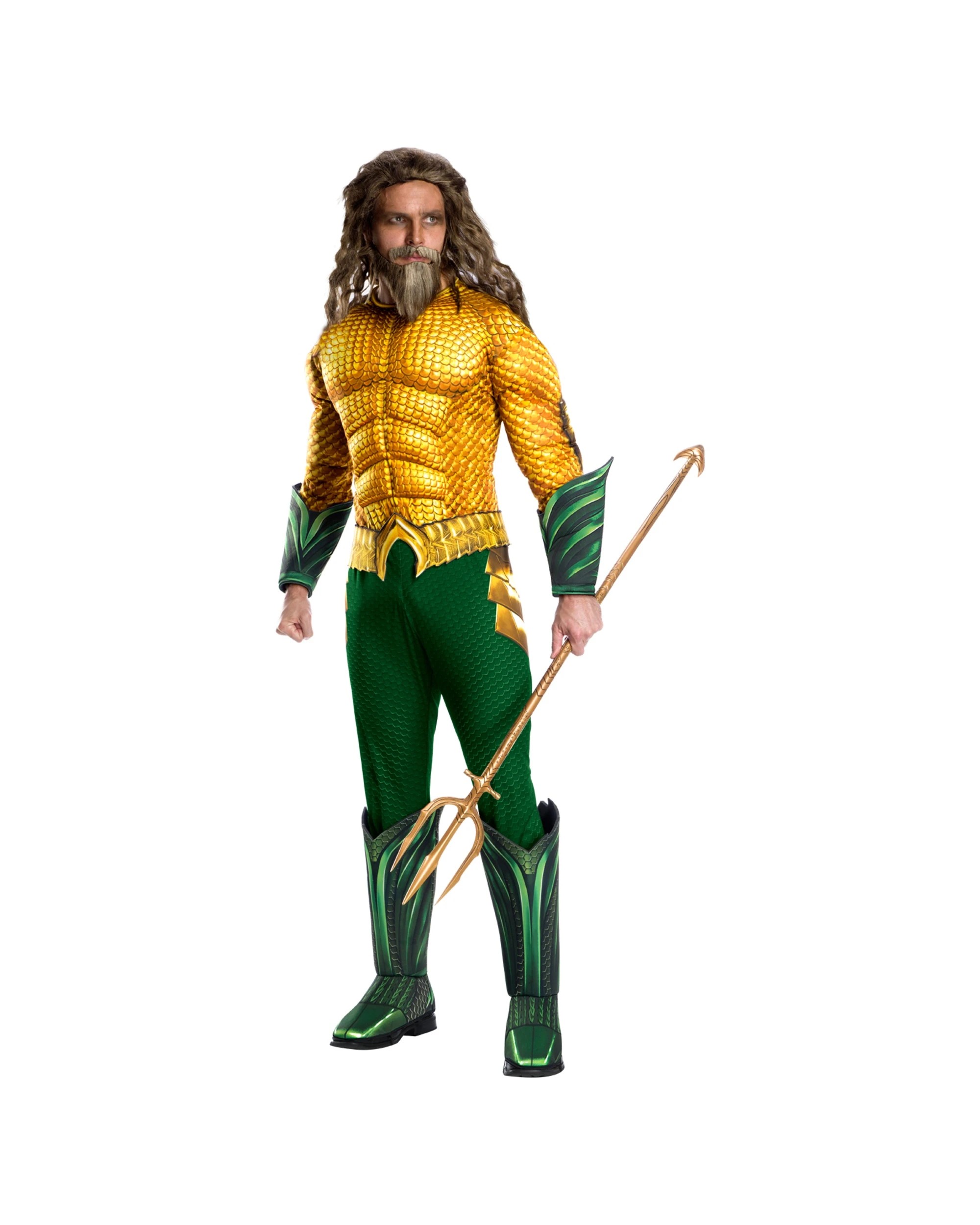 1 Dc Comics Aquaman Deluxe Adults Dress Up Costume Size XL - Multi, 1 of 2