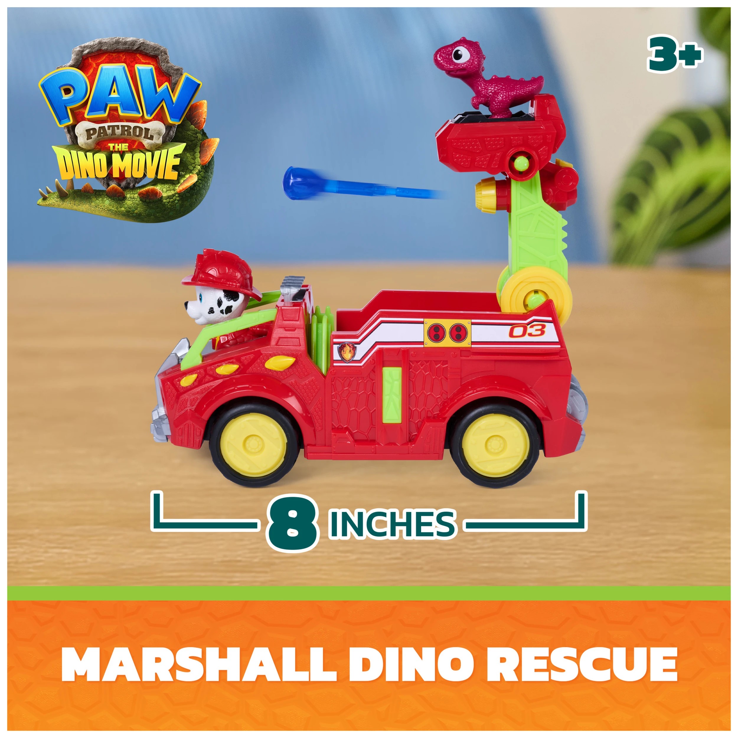 2 PAW Patrol: The Dino Movie Marshall Dino Rescue Fire Truck, 2 of 9