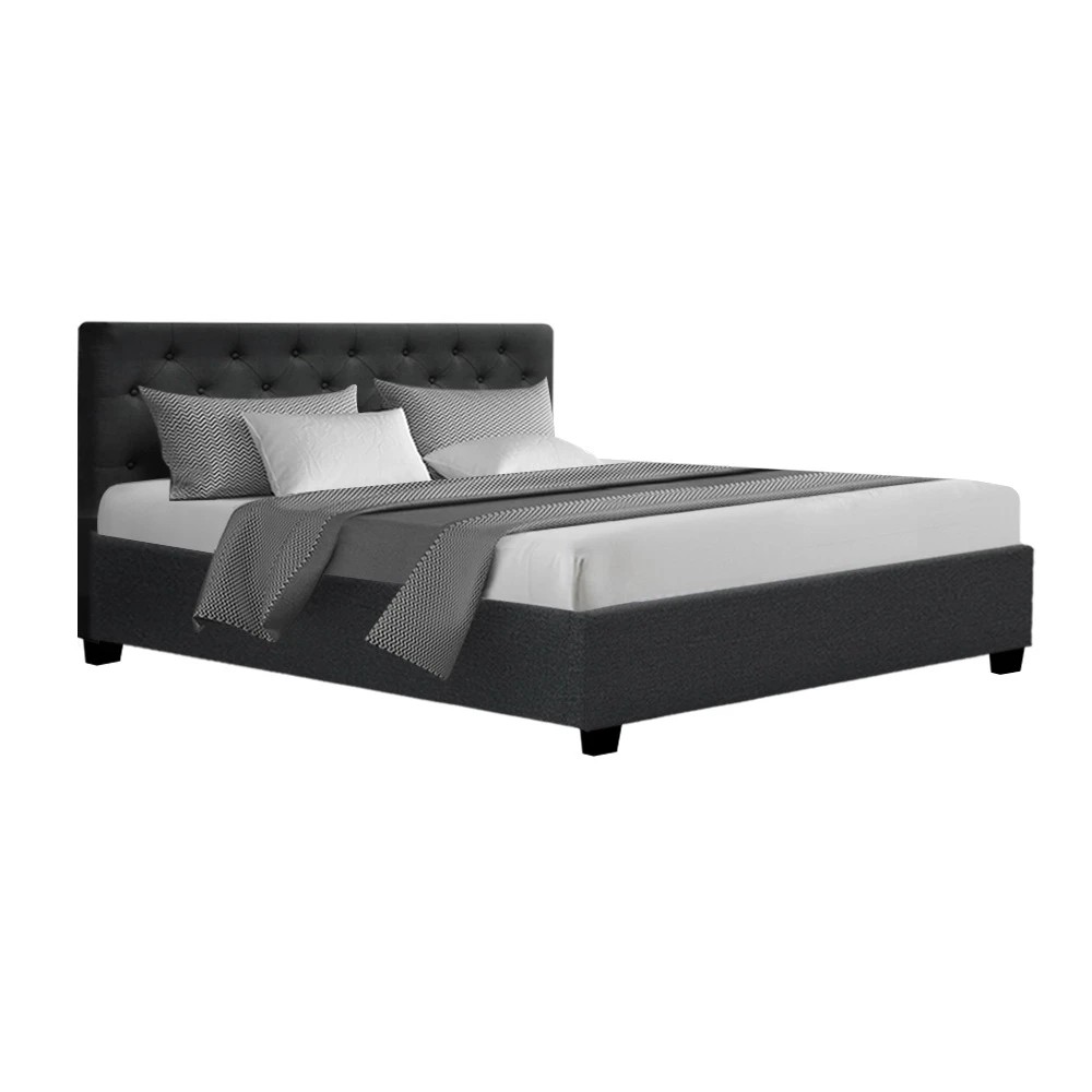 1 Artiss Bed Frame Queen Size Gas Lift Charcoal VILA - Charcoal, 1 of 10