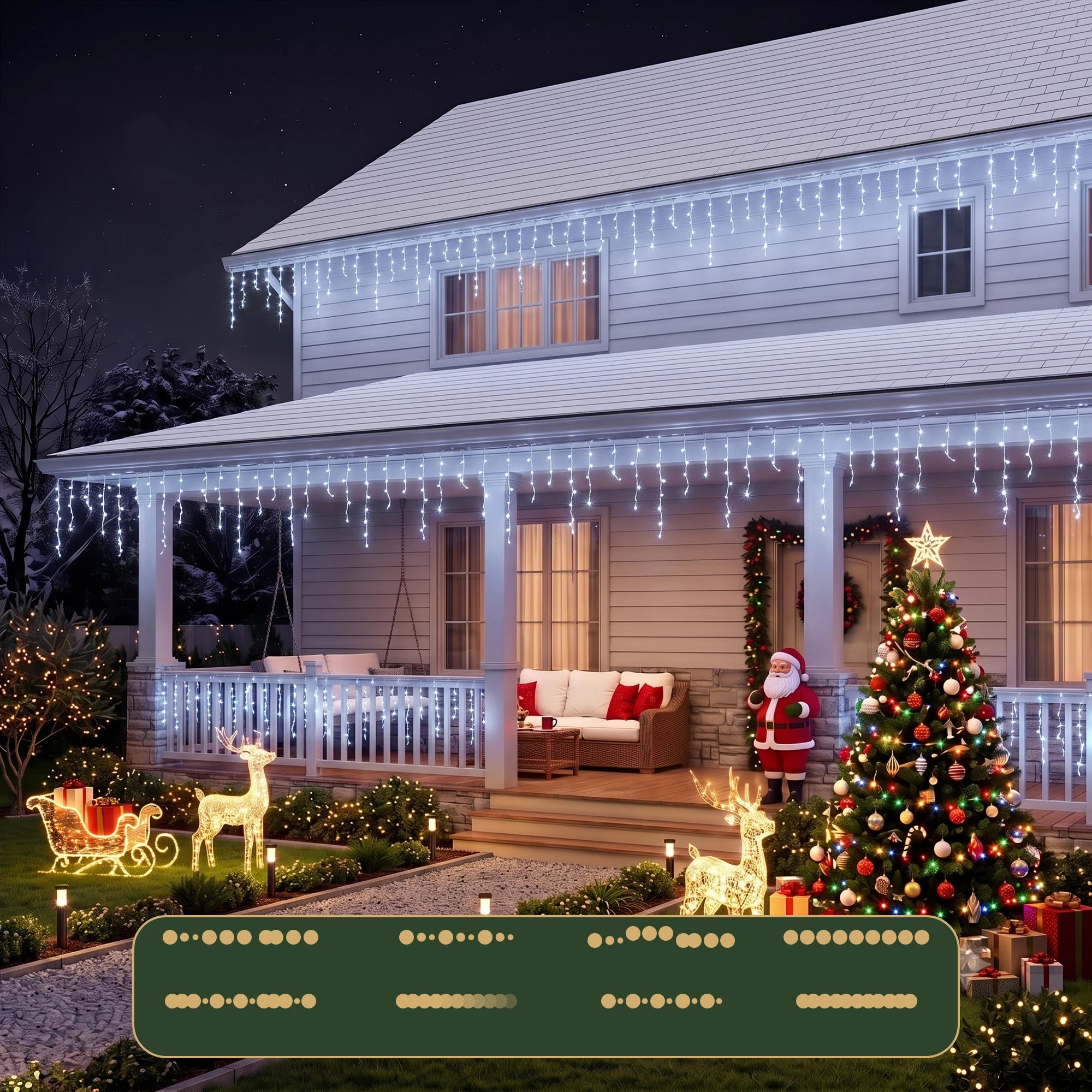 3 Jingle Jollys 32M Christmas Lights Solar Icicle String Lights 960 LED - Blue, 3 of 10