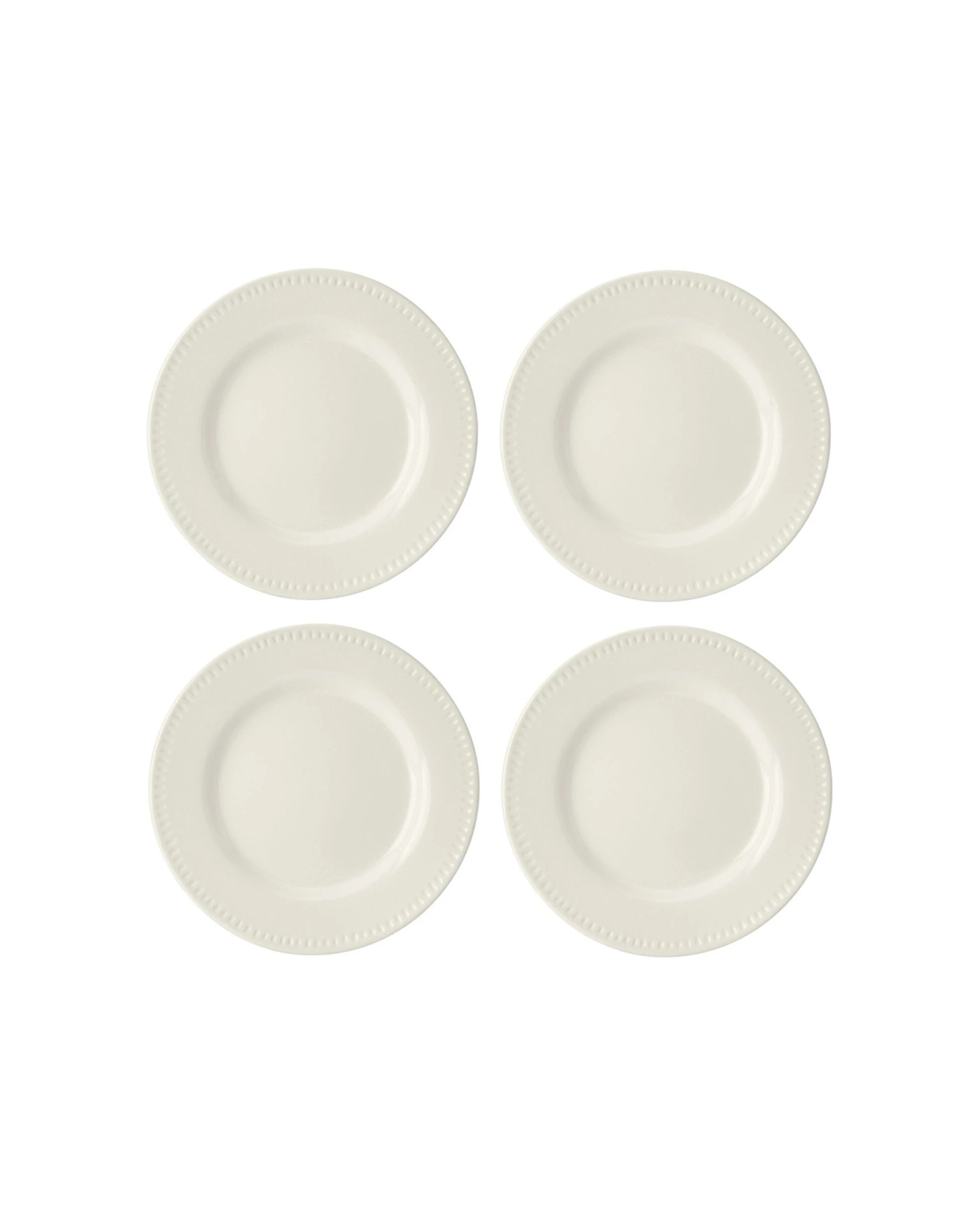 1 Mikasa 4pc Stoneware Side Plate Set 21cm Durable Classic Design - White, 1 of 7