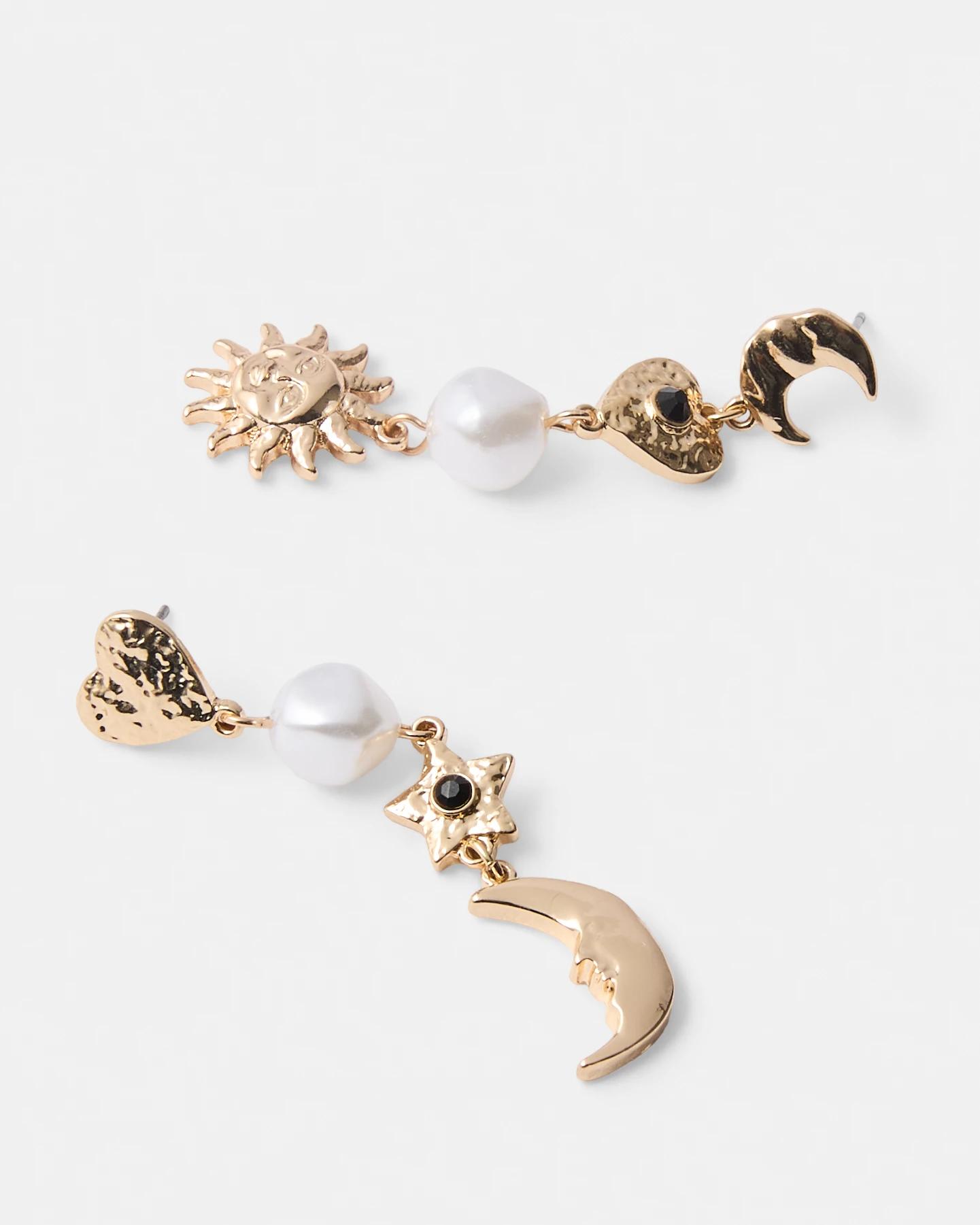 3 Celestial Drop Earrings - Gold Tone Gold, 3 of 5