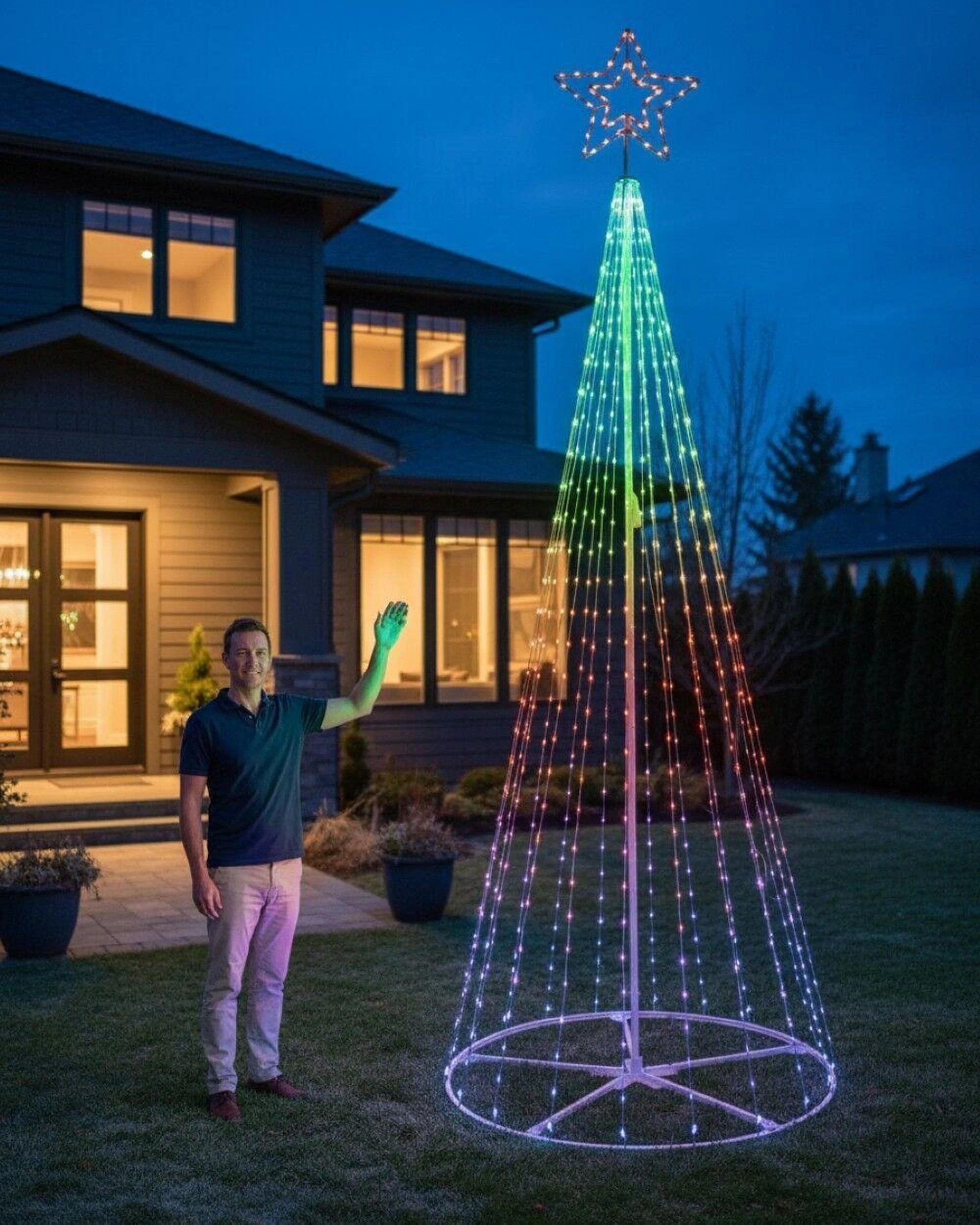 Christmas Warehouse 3.6m Outdoor Digital LED Gigantic Conical 3D ...
