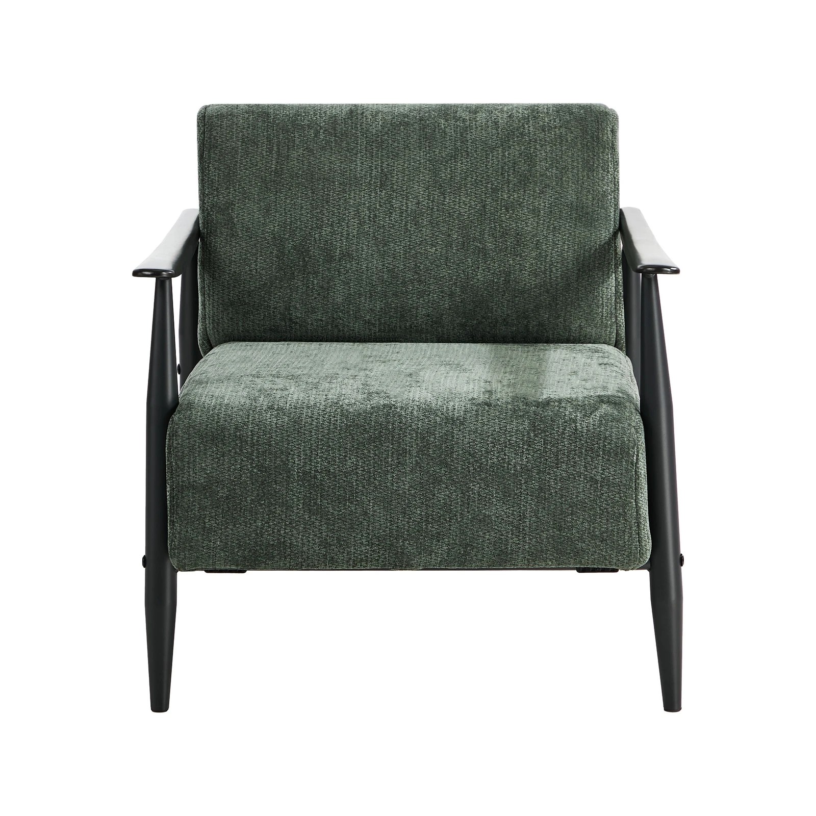 7 Oikiture Wooden Armchair Lounge Sofa Chair Fabric Accent Armchairs - Green, 7 of 10