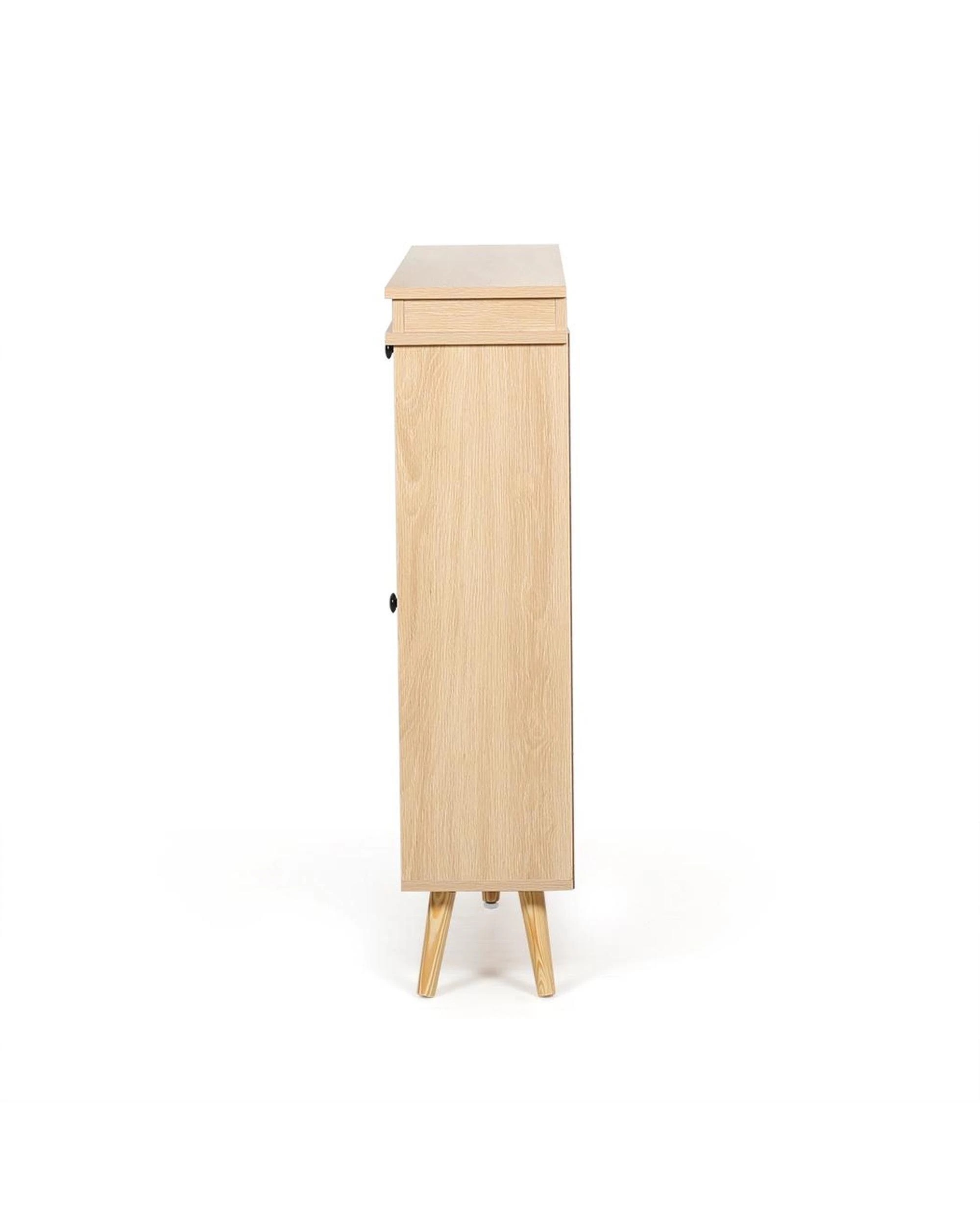 3 Westly Rattan Shoe Cabinet with 4 Doors Oak, 3 of 9