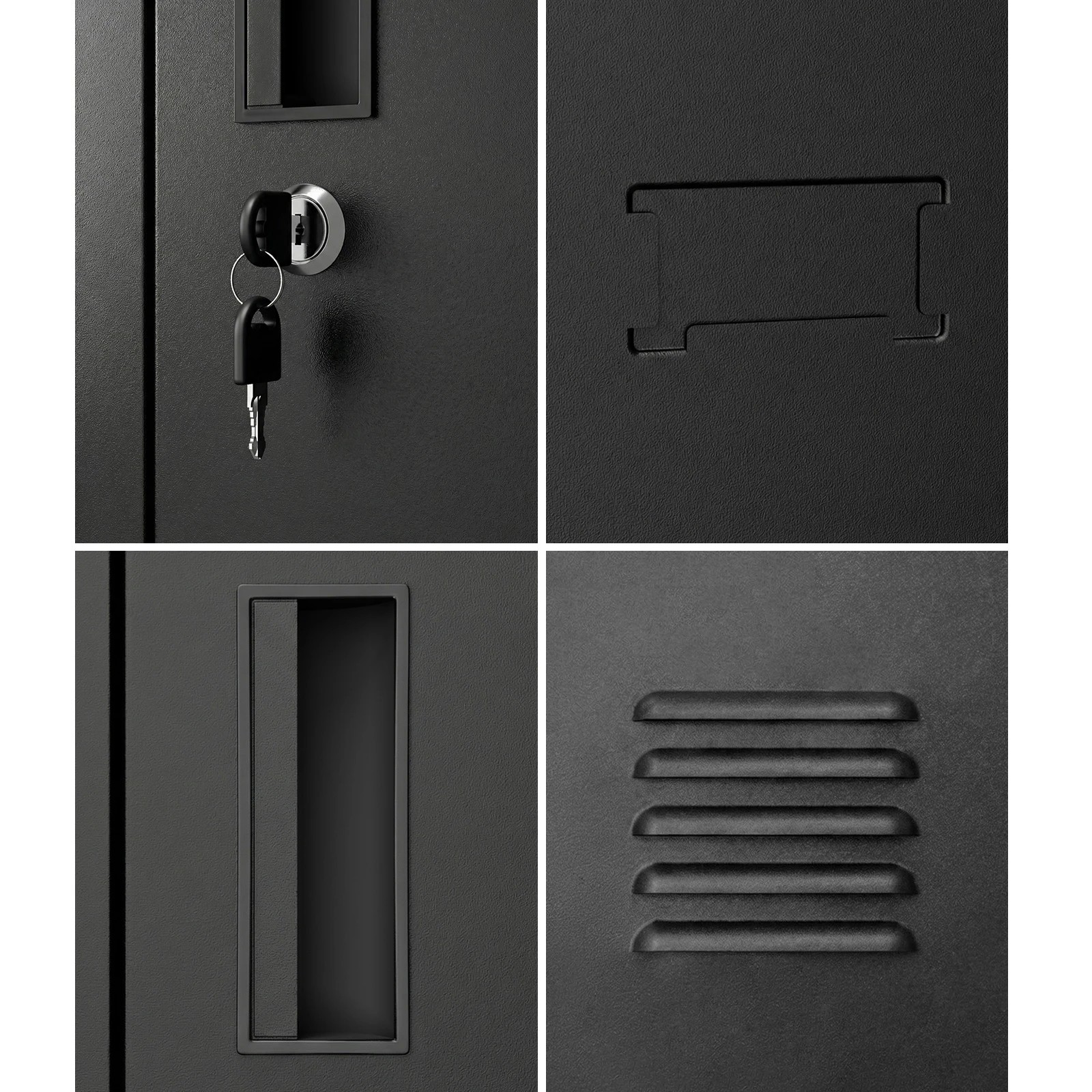 5 Oikiture 9 Doors Locker Cabinet Steel Storage Cupboard Office School Gym - Black, 5 of 10