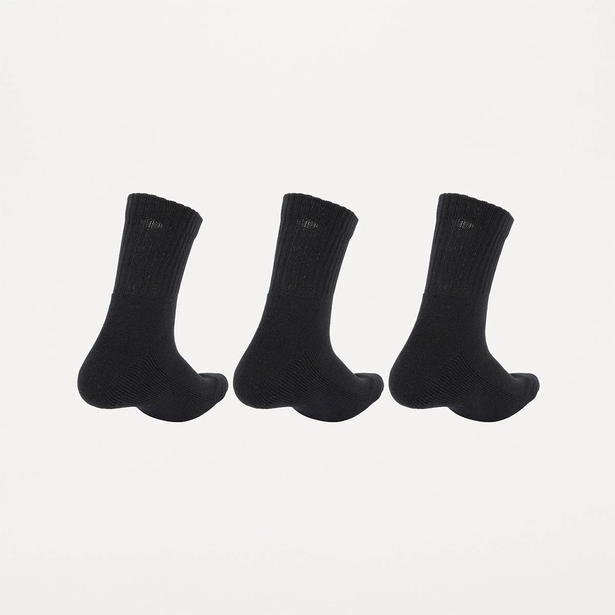 2 3 Pack Quarter Crew Work Socks BLACK, 2 of 3