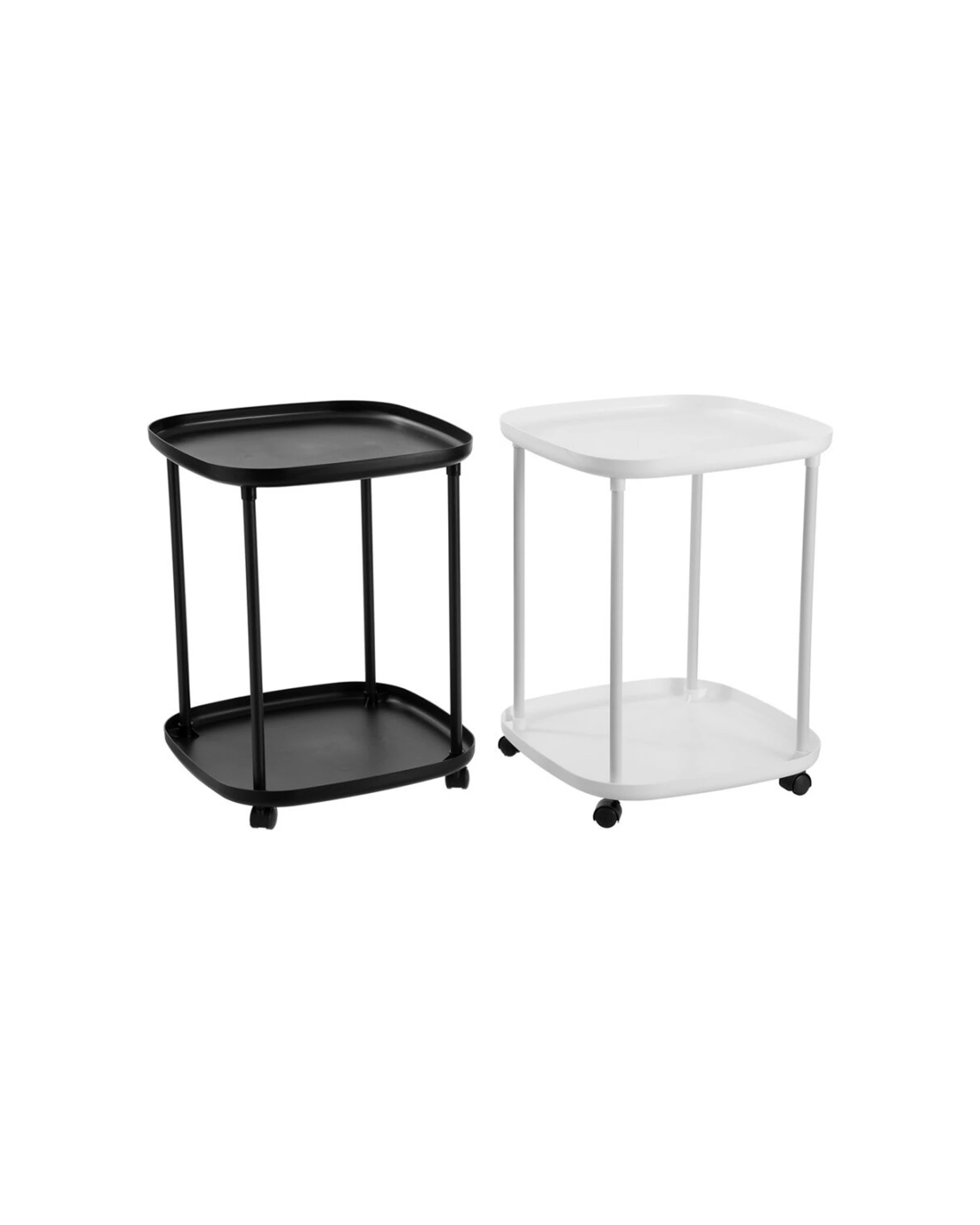 2 Boxsweden Luno 2 Tier Side Table With Wheels Durable Design Versatile Use - Multi, 2 of 7
