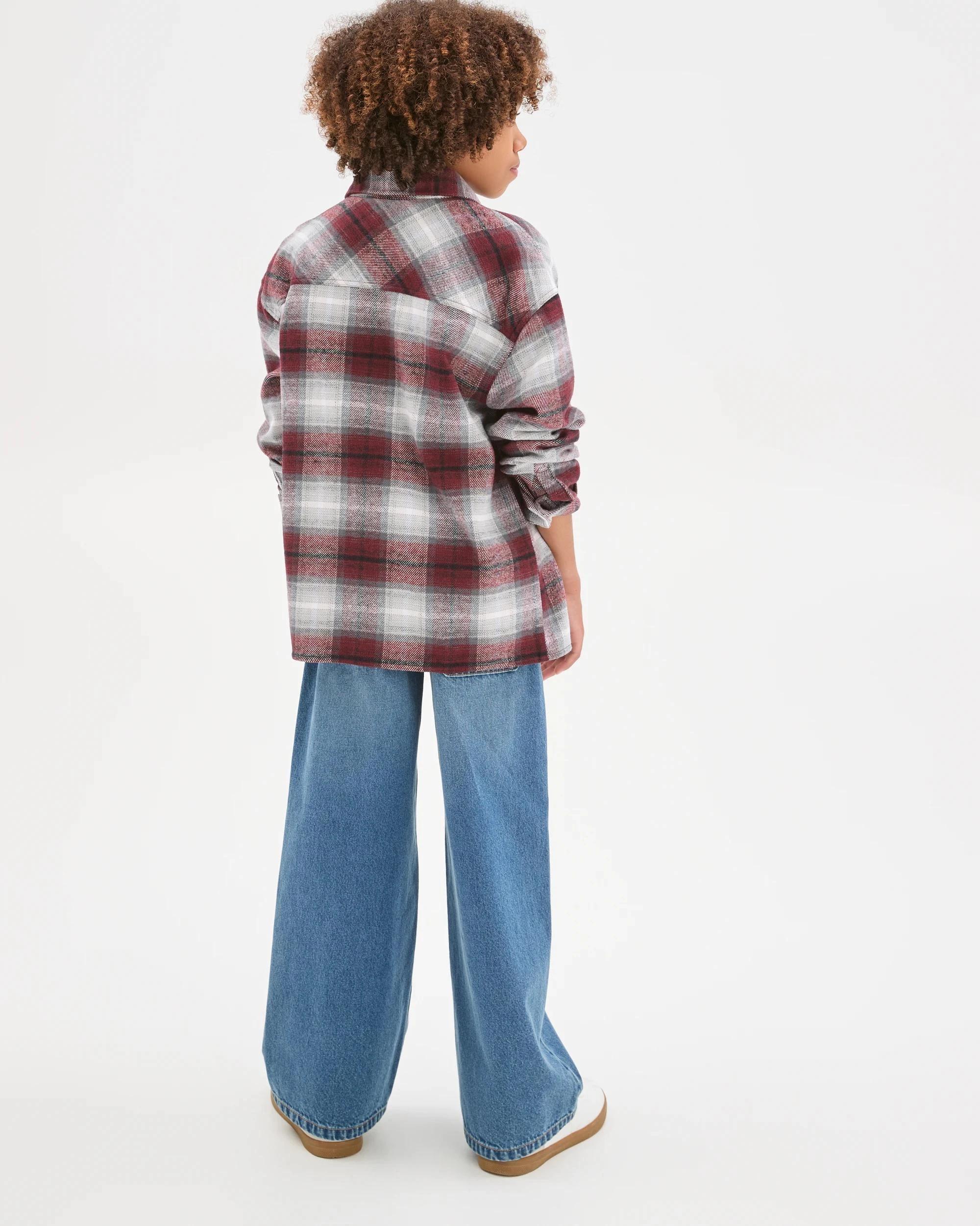 5 Target Kids Australian Cotton Heavy Flannelette Hooded Shirt RED CHECK, 5 of 5