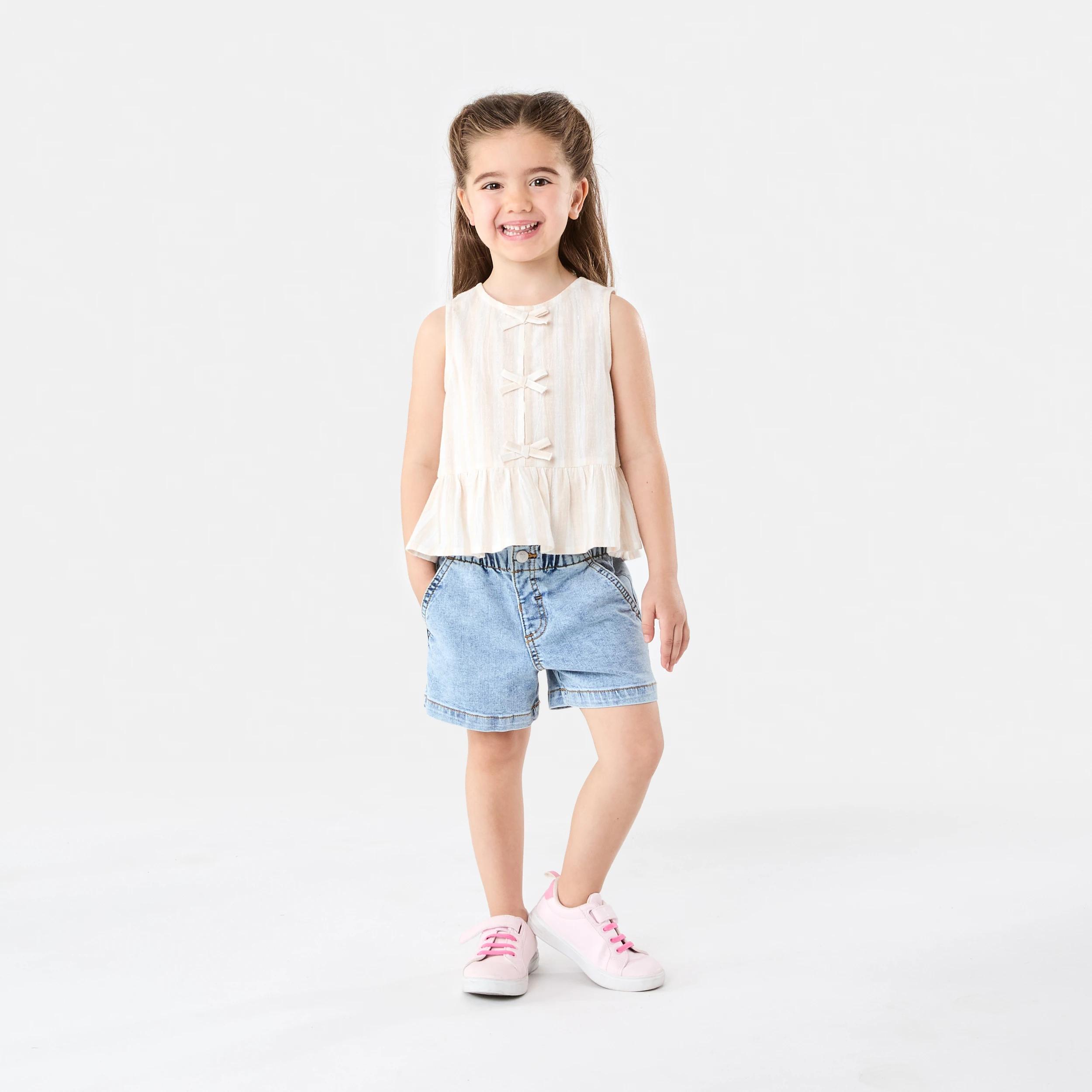6 Tie Front Frill Top Bge Stripe, 6 of 7