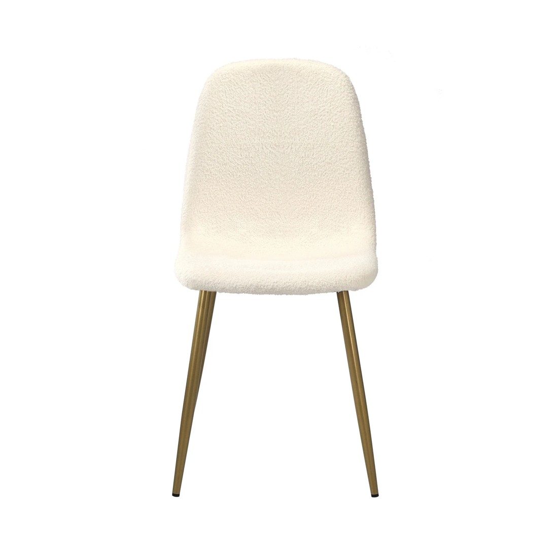8 Oikiture 2x Dining Chairs Kitchen Accent Chair Lounge Sherpa Gold Metal Legs
 - White, 8 of 10