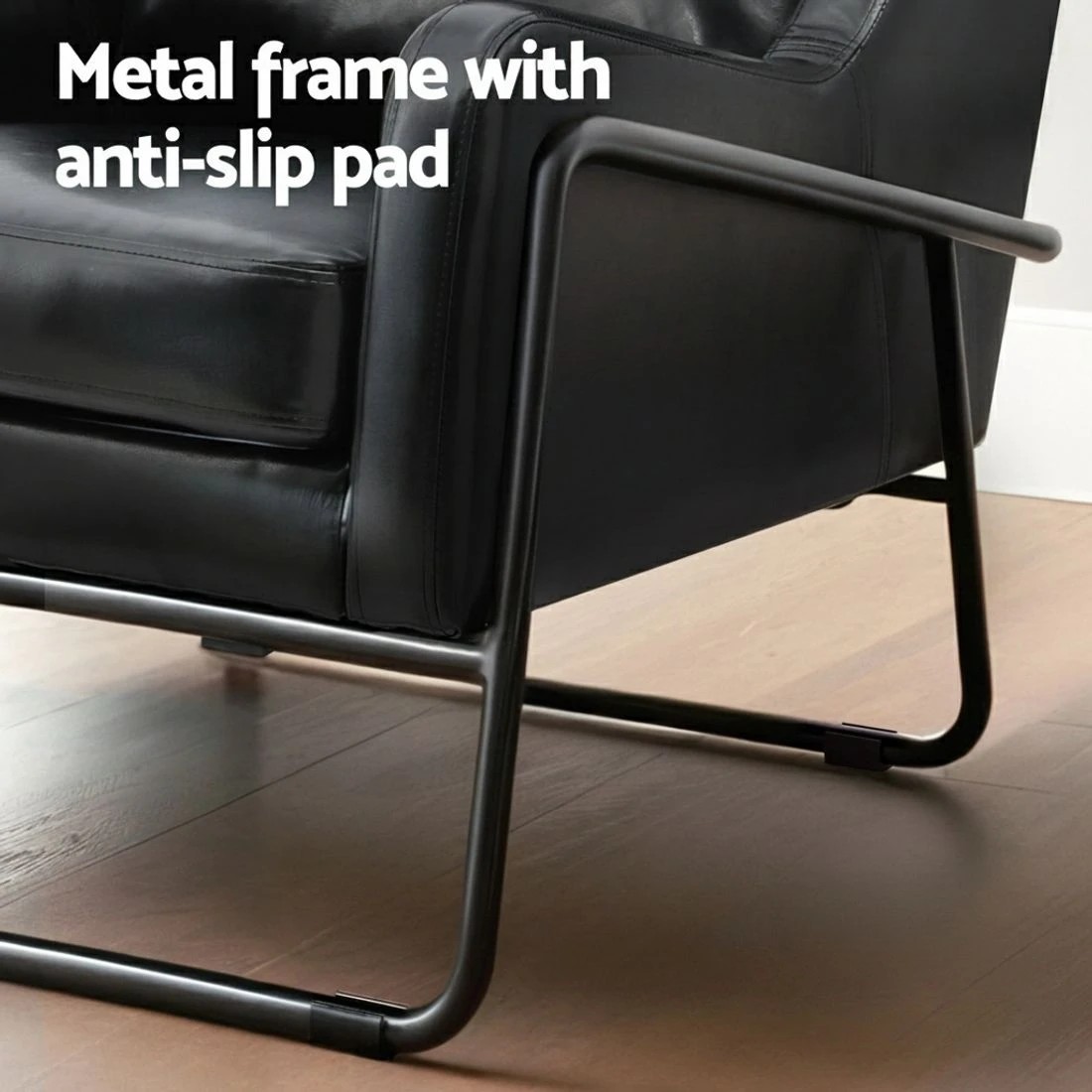 5 Artiss Armchair Accent Chair PU Leather Wingback - Black, 5 of 5