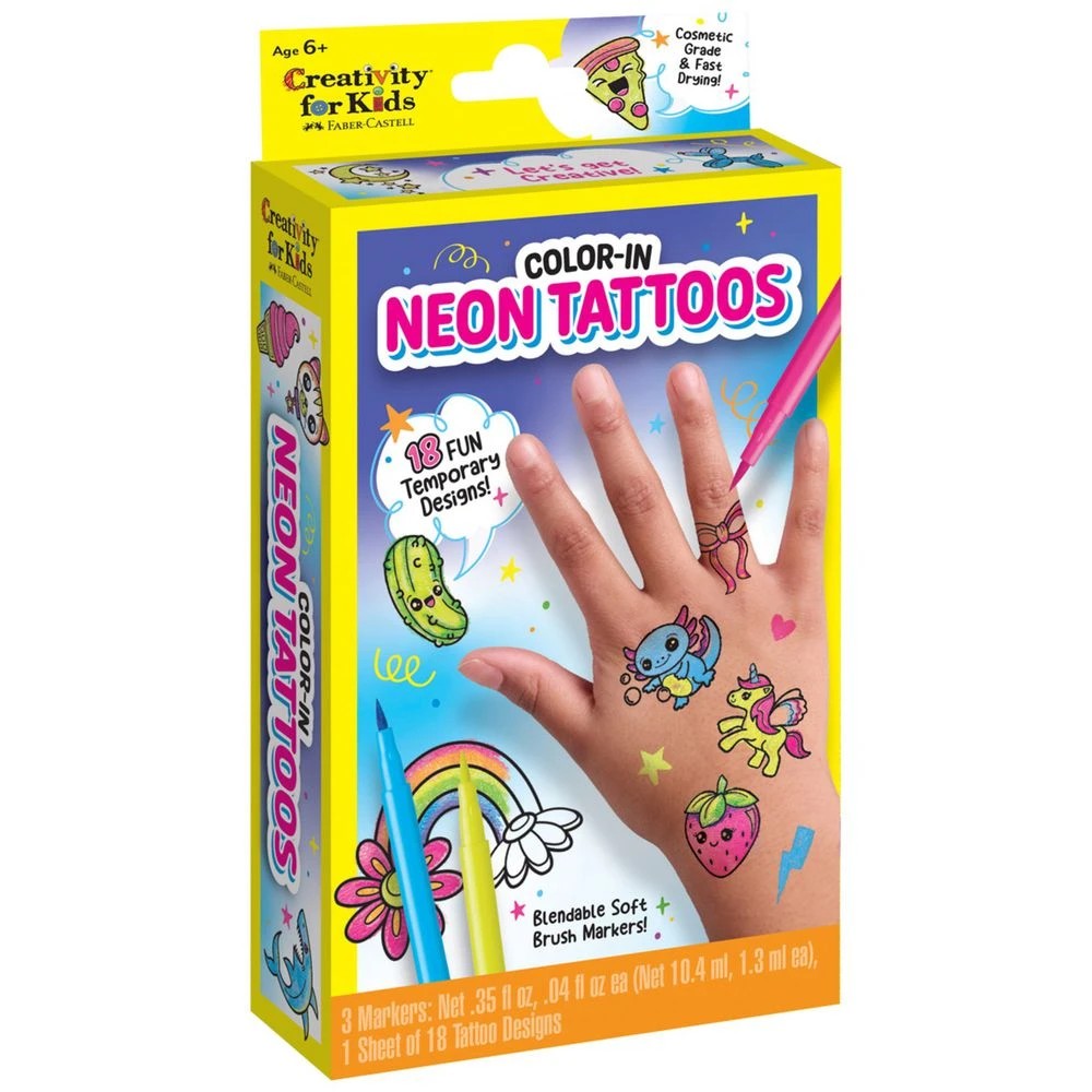 1 Creativity for Kids Colour In Neon Tattoos, 1 of 6