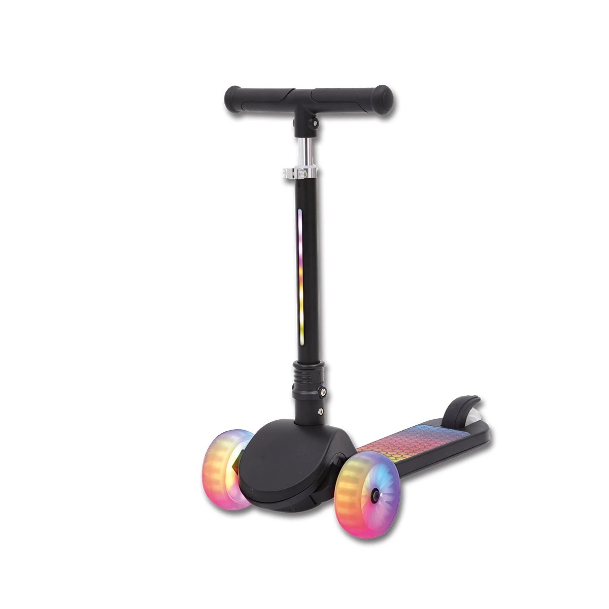 1 Light Up Tri Scooter - Black, 1 of 10