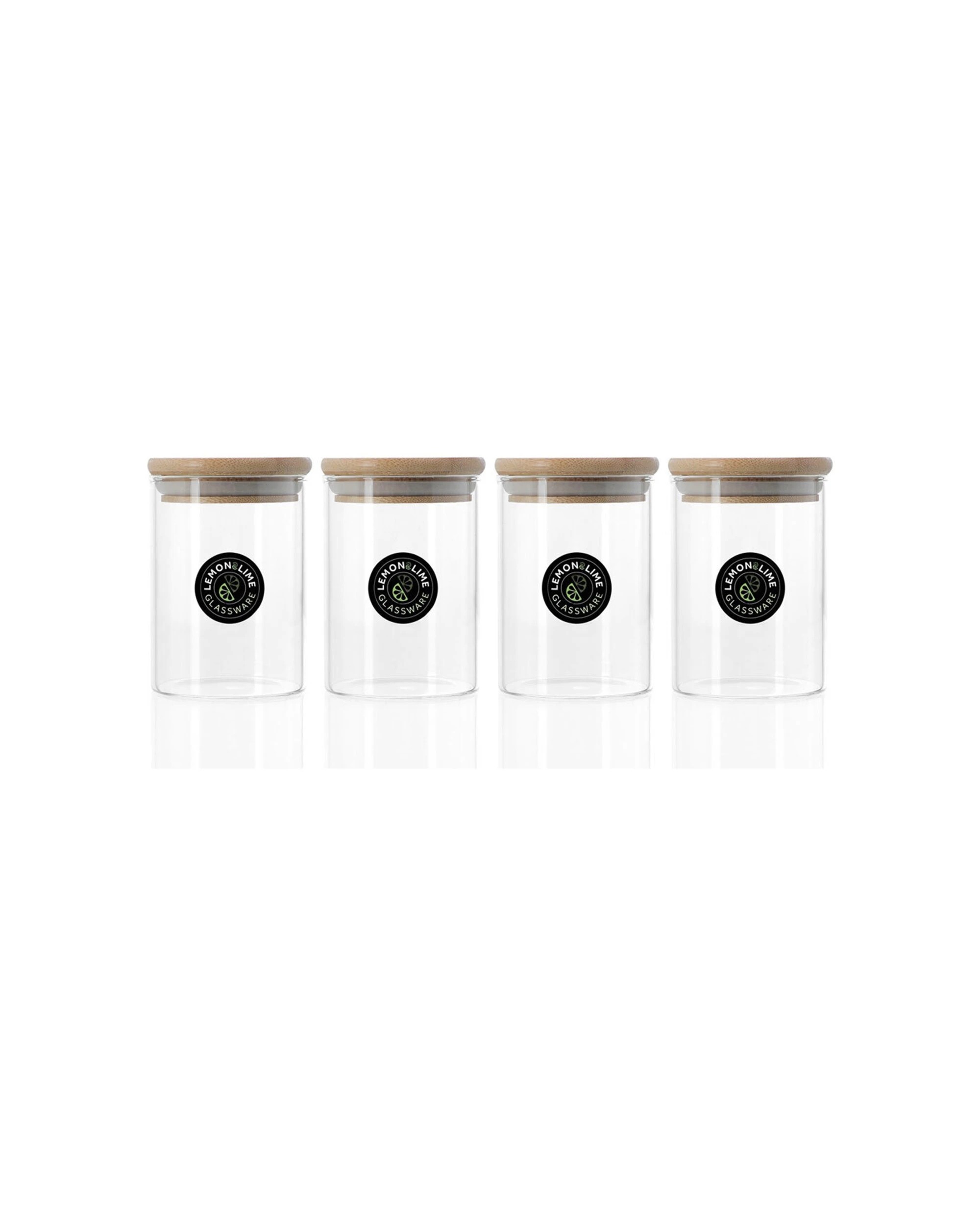 1 Lemon & Lime 4pk Camden Glass Jar With Bamboo Lid 250ml Borosilicate - Clear, 1 of 5