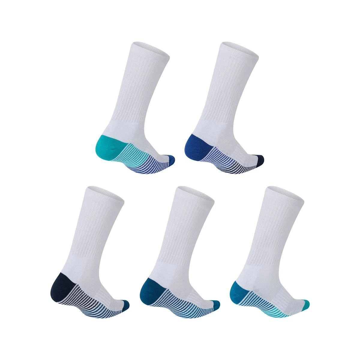2 5 Pack Super Tough Crew Socks WHITE COLOUR HEEL, 2 of 3