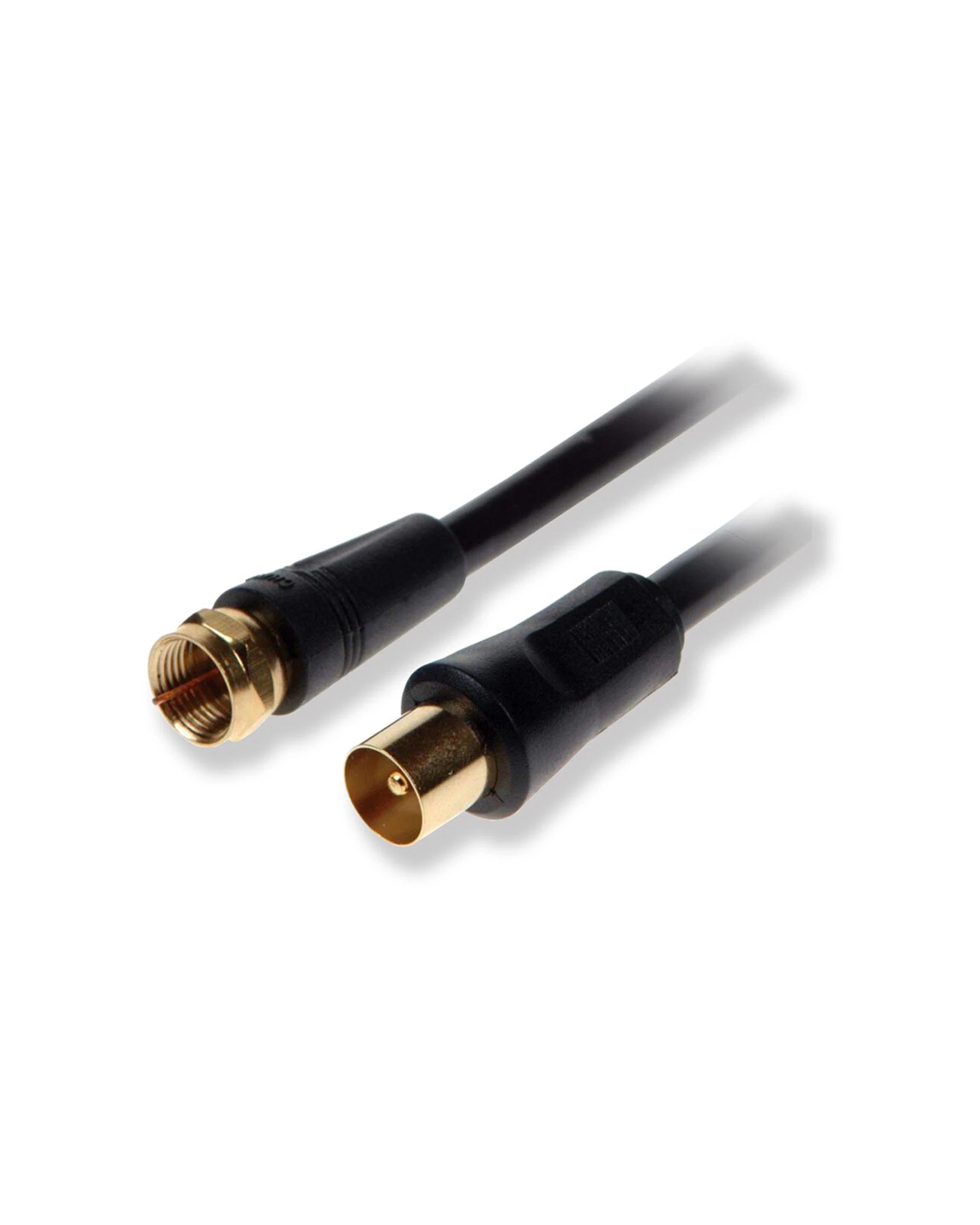 1 Sansai 1.5m Male RF to F-Plug TV Antenna Coaxial Flylead Cable Connector - Black, 1 of 1