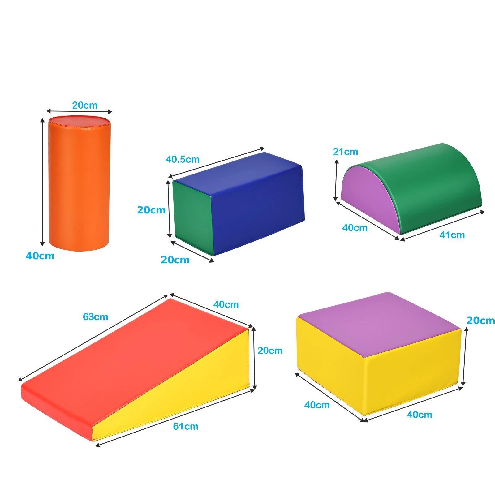 2 Costway 5PCS Soft Foam Blocks Climb Crawl Playset, 2 of 2