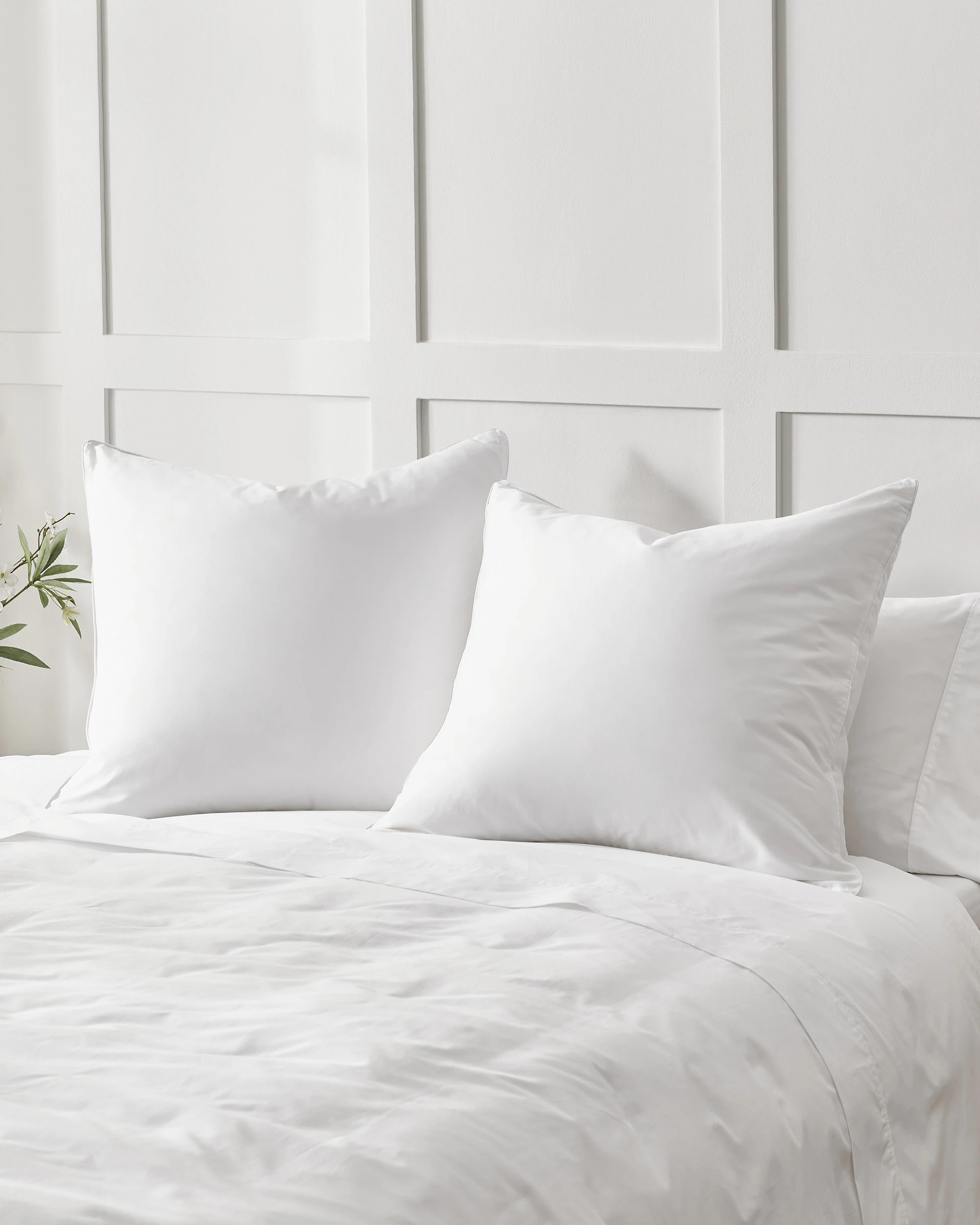 2 Dreamaker 400TC Premium Cotton Sateen Piped European Pillowcase Twin Pack - White, 2 of 6