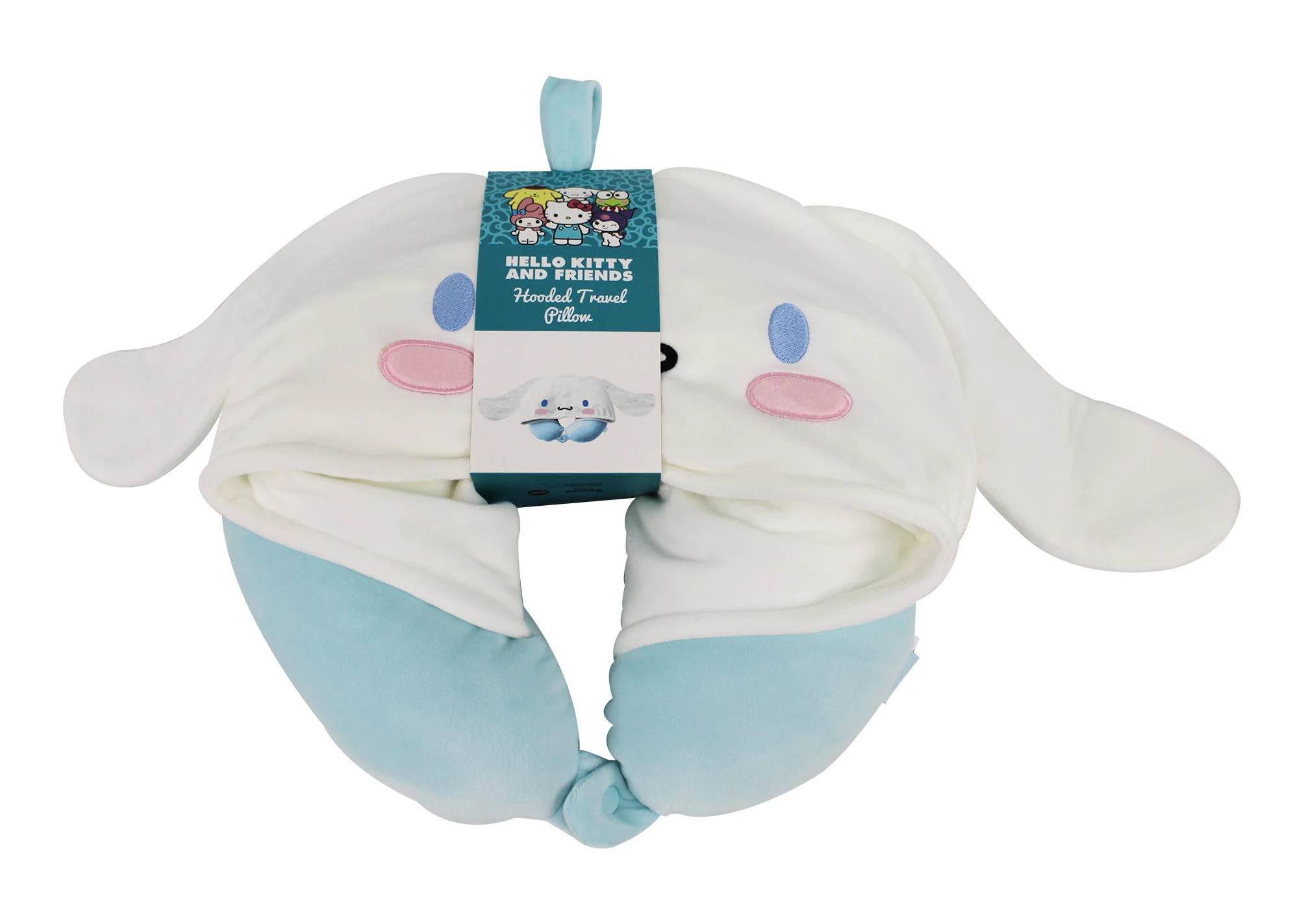1 Hello Kitty and Friends Cinnamoroll Hooded Travel Pillow, 1 of 4