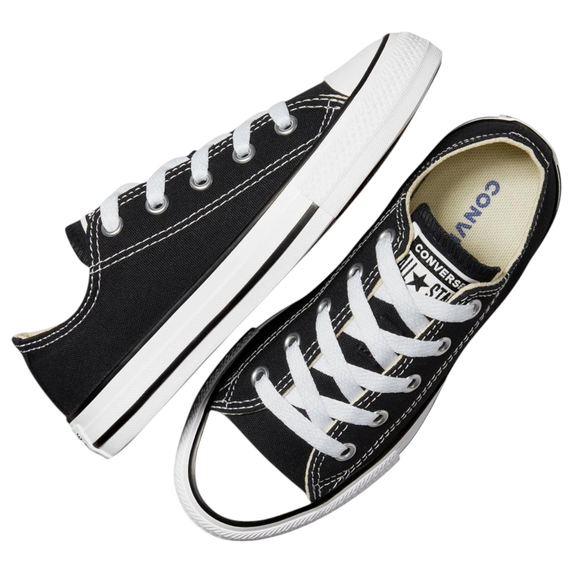 6 Converse Unisex Kids Chuck Taylor All Star Low Top Casual Shoes BLACK, 6 of 7