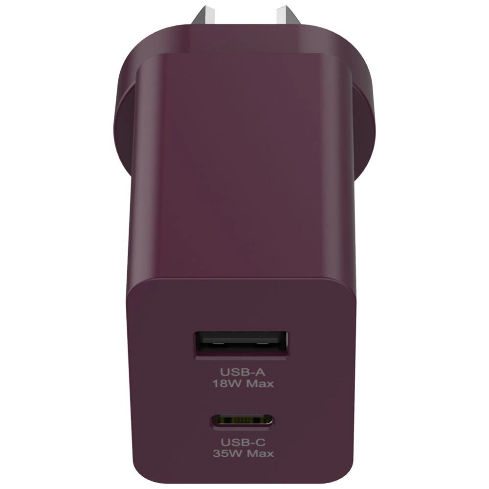 2 Otto USB-A and USB-C GAN Wall Charger Burgundy, 2 of 8