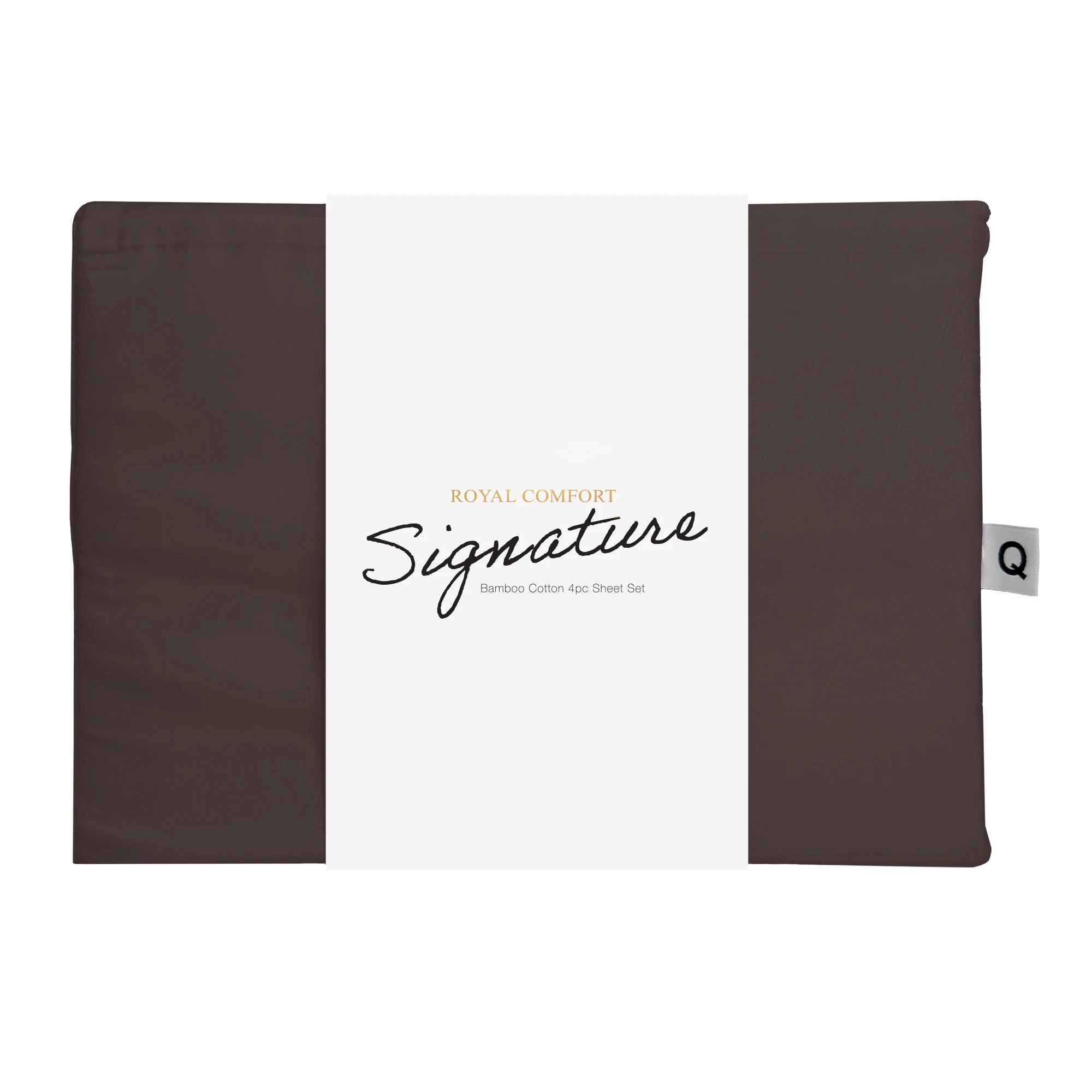 2 Royal Comfort Signature Bamboo Cotton Sheet Set - Single Bed - Brown, 2 of 6