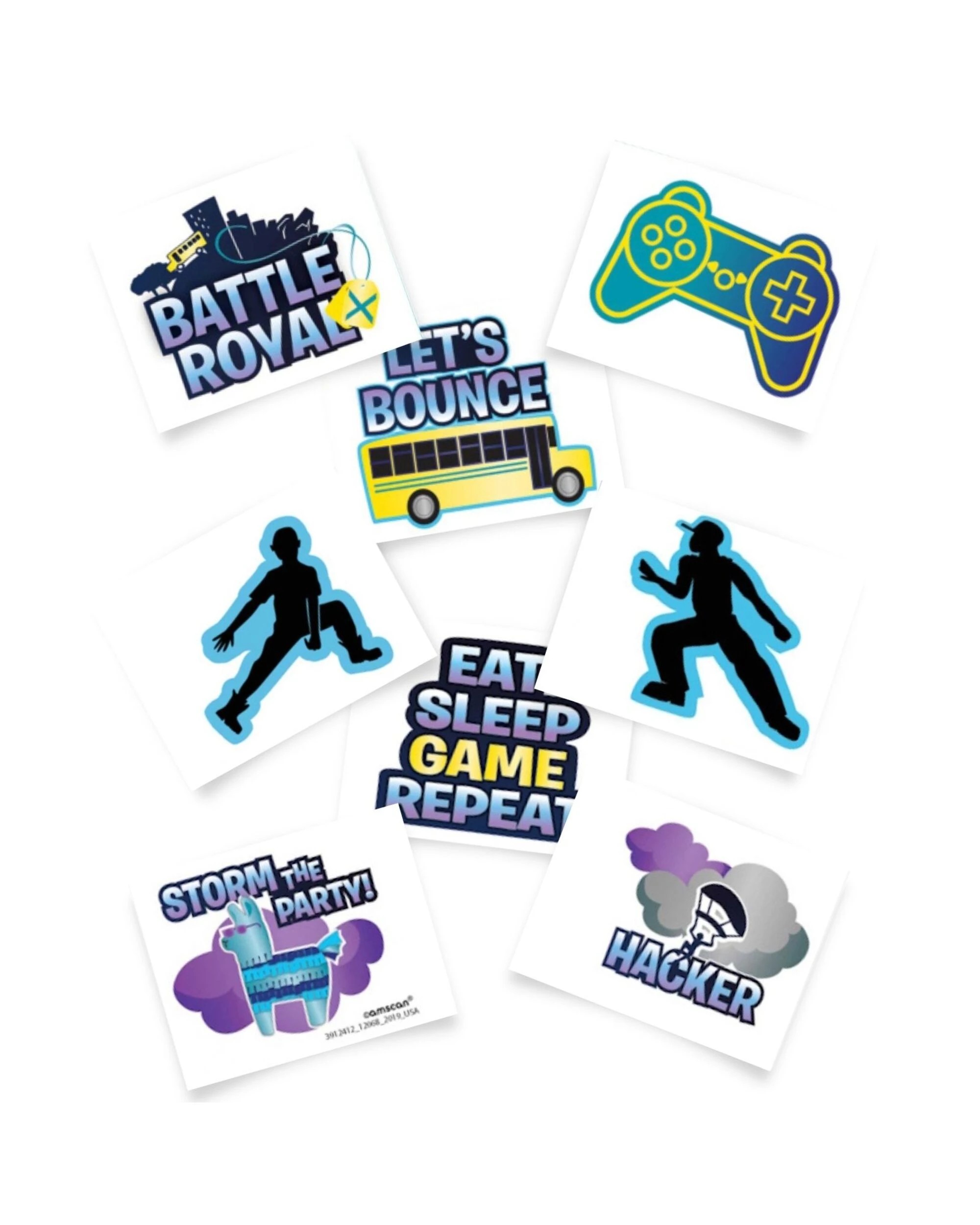 1 Anagram Battle Royal Tattoos Pack of 8, 1 of 3