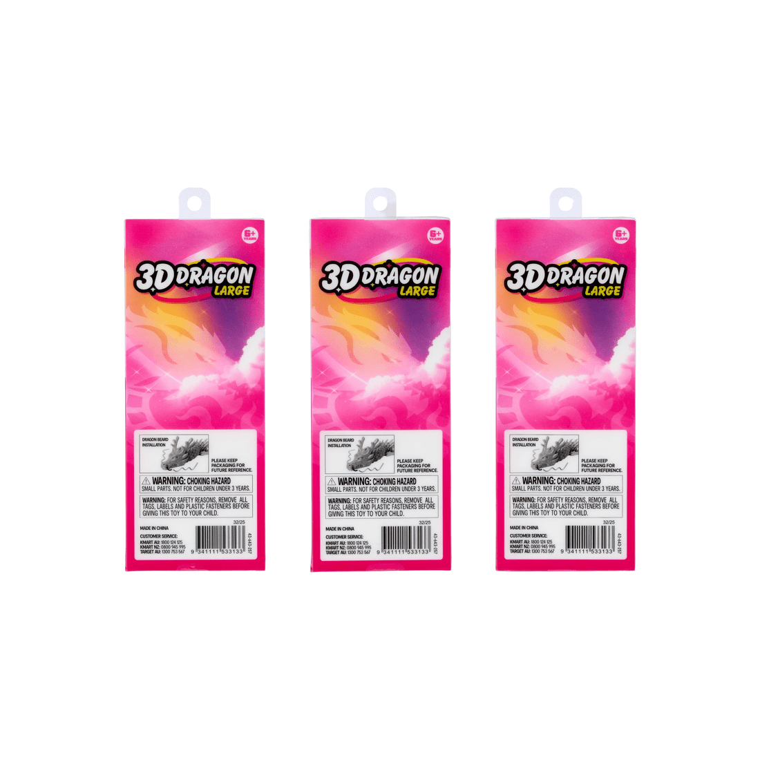 10 3D Dragon Large - Assorted, 10 of 10