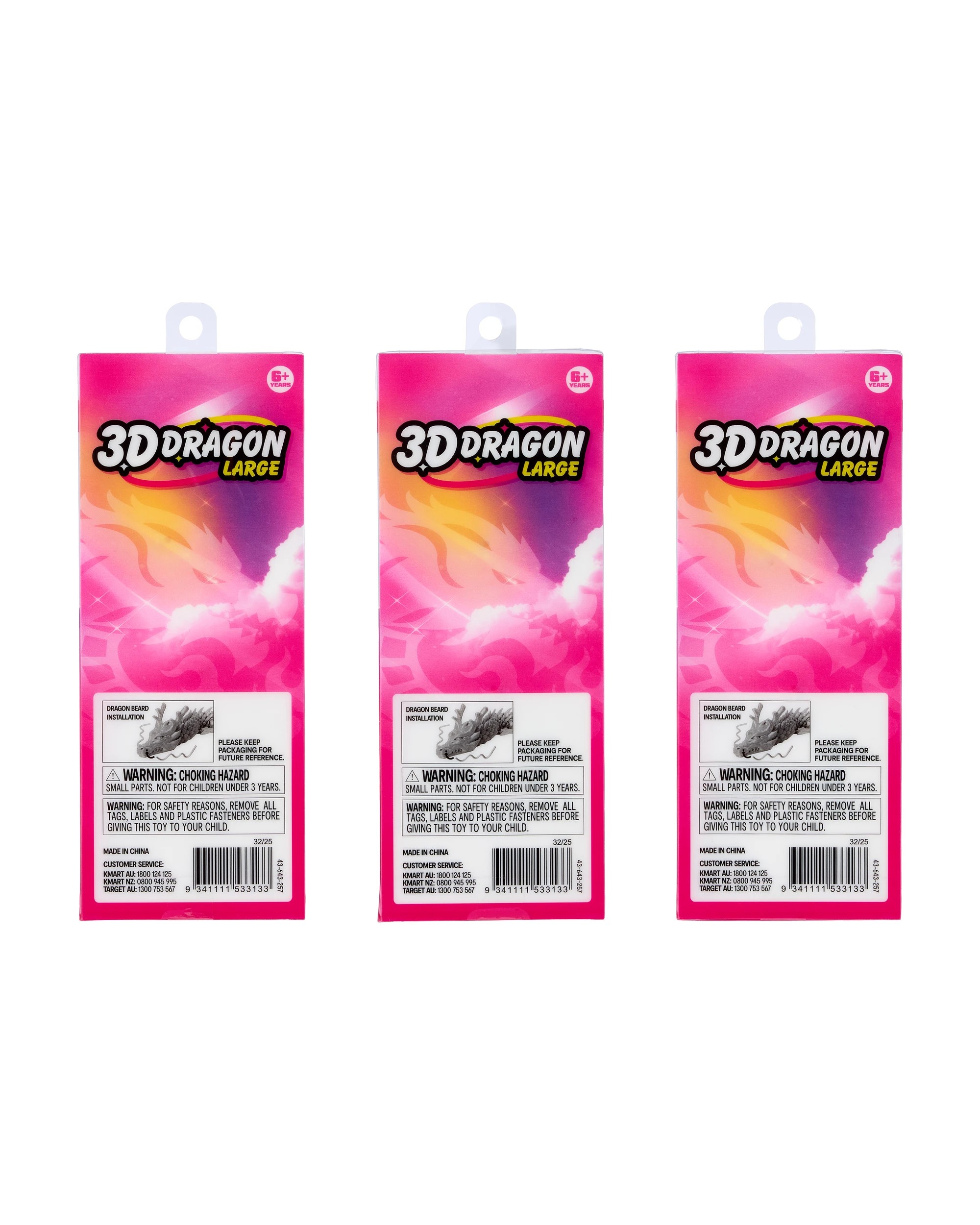 10 3D Dragon Large - Assorted, 10 of 10