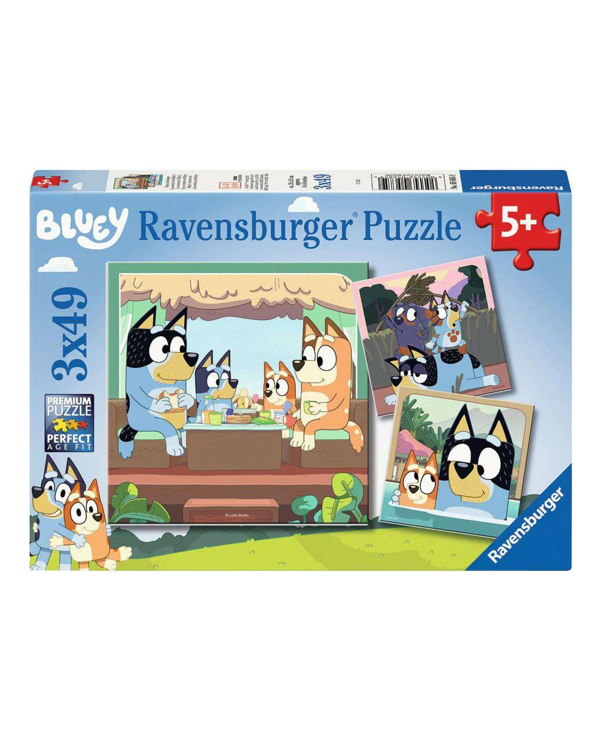 1 Ravensburger Bluey 3 x 49 Piece Jigsaw Puzzle, 1 of 4