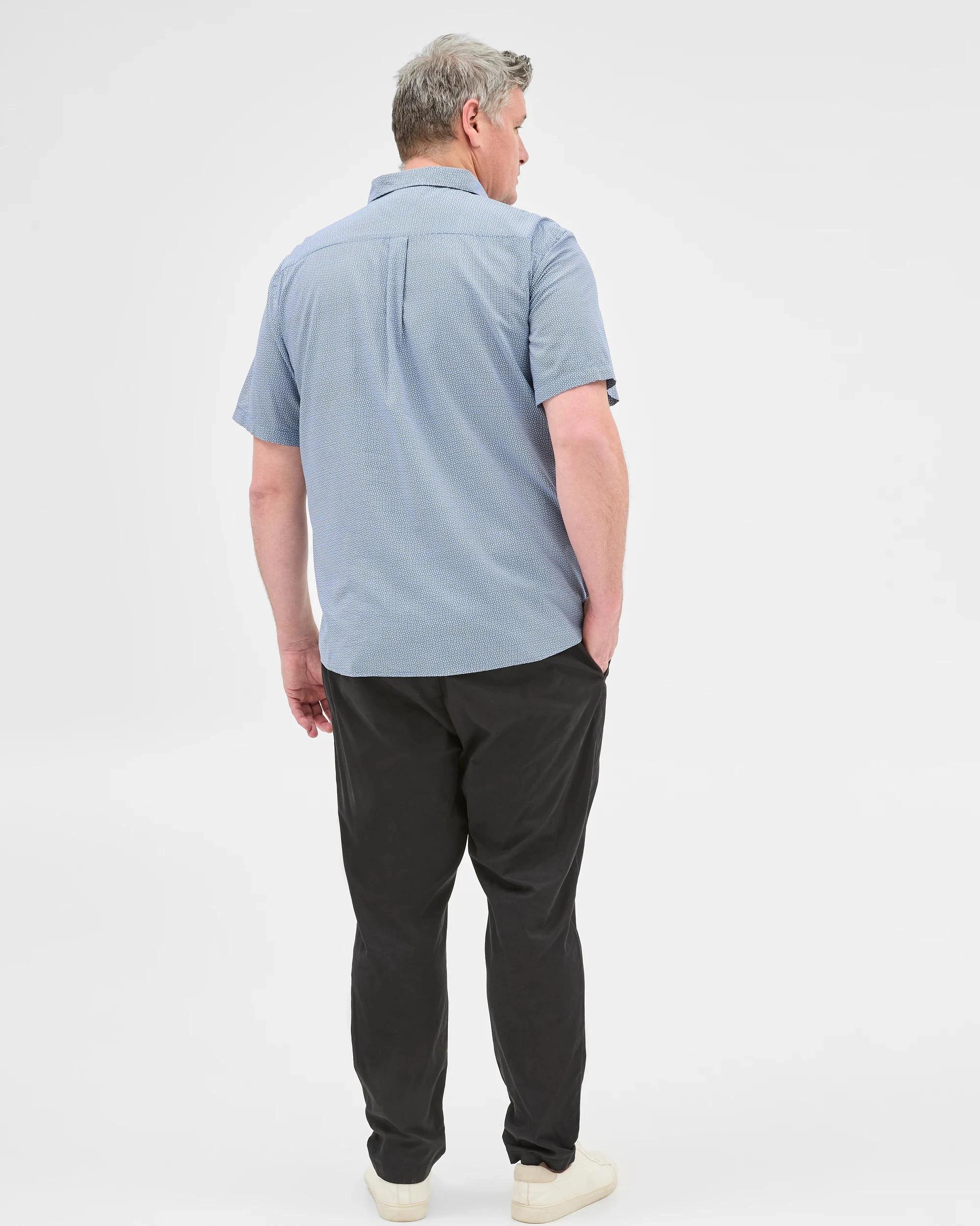 4 Target Plus Size Australian Cotton Blend Print Shirt BLUE, 4 of 5