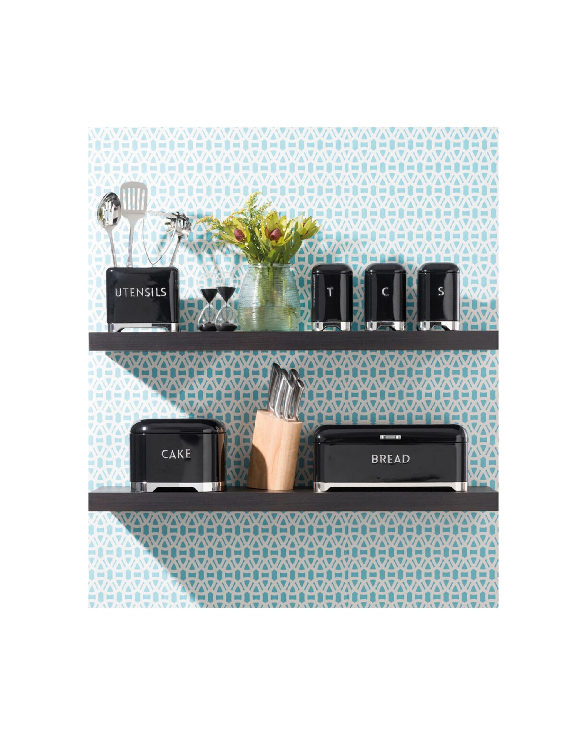 4 Kitchen Craft 2PK Lovello Carbon Steel Utensil Tin Holder Retro Style - Black, 4 of 6