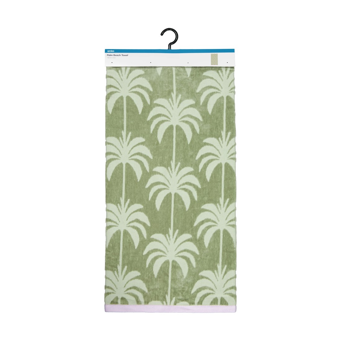 6 Palm Cotton Beach Towel - Seagrass, 6 of 6